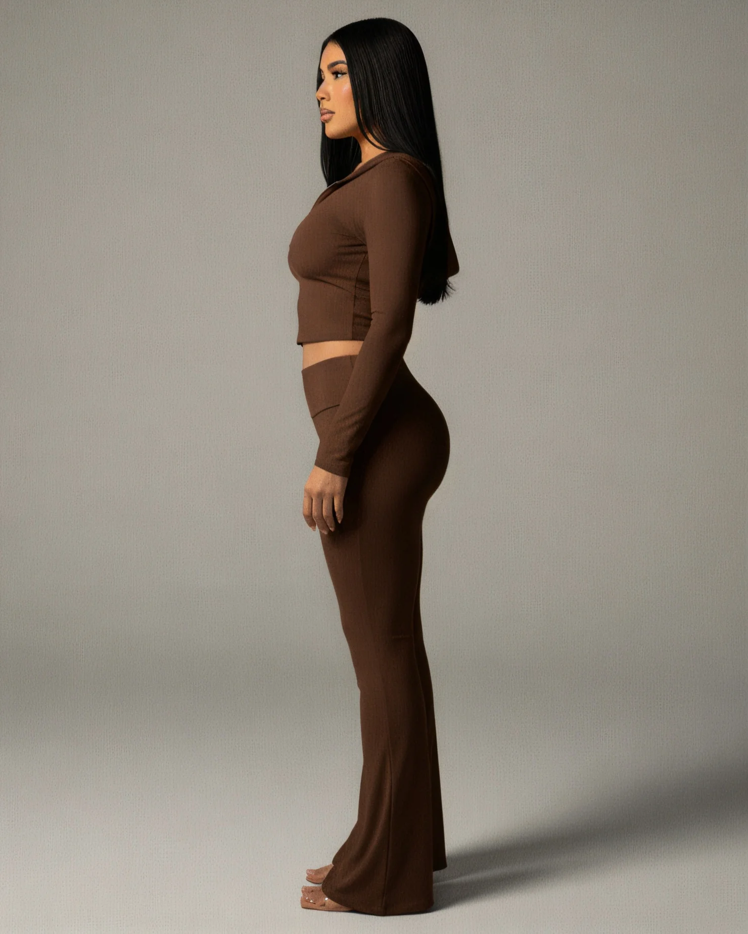 RAINY Zip-Up Hoodie and Flare Pants Set - Image 3