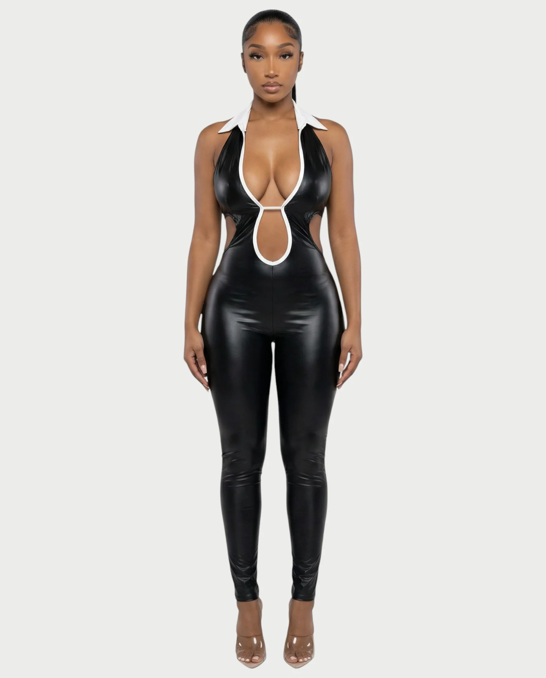 RAQUEL Faux Leather Jumpsuit