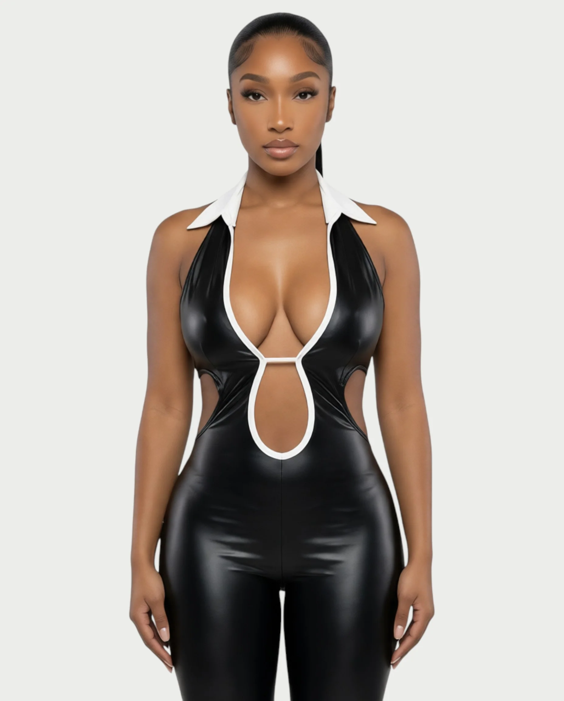 RAQUEL Faux Leather Jumpsuit - Image 4