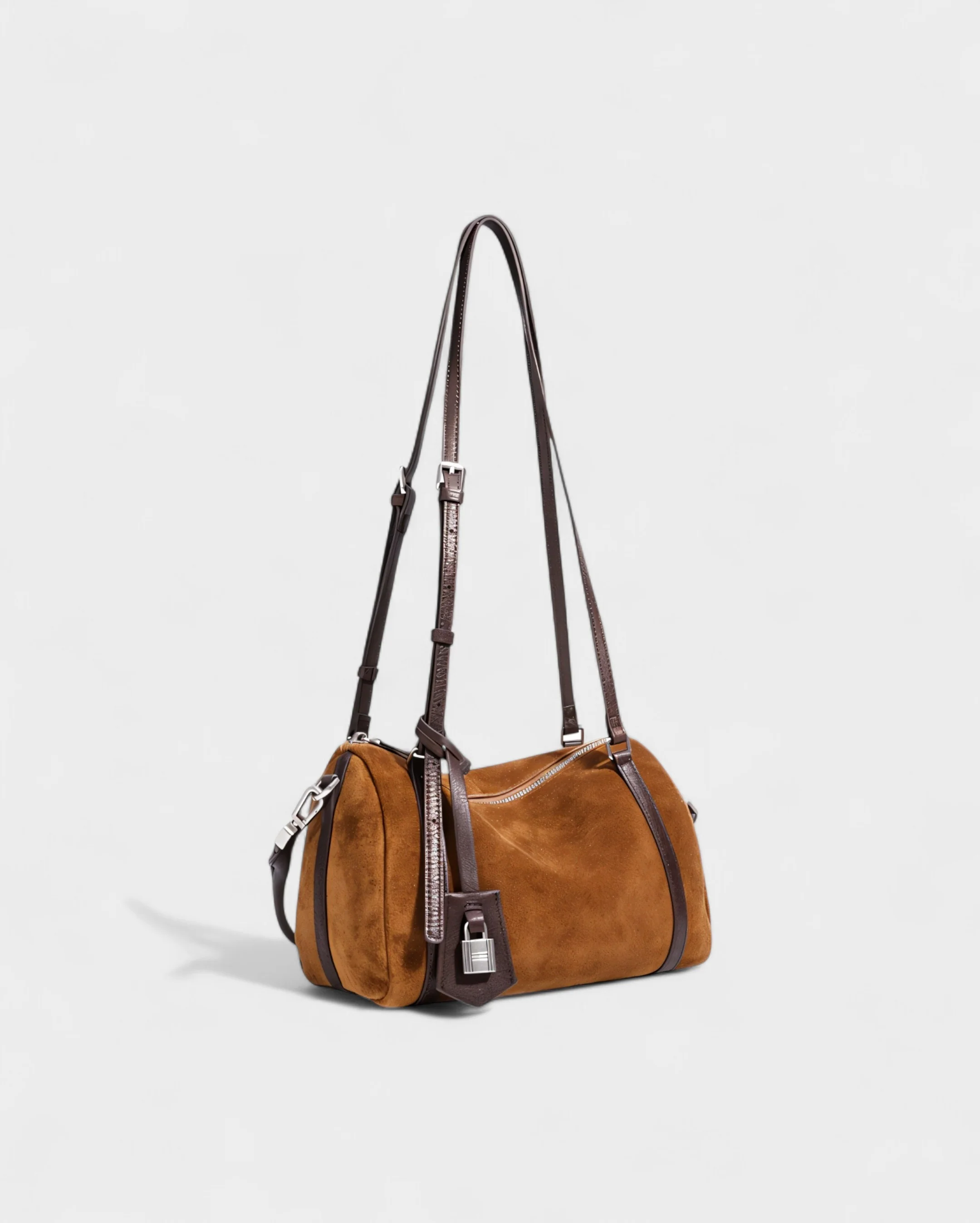 RASOS Faux Suede Barrel Shoulder Bag - Image 10