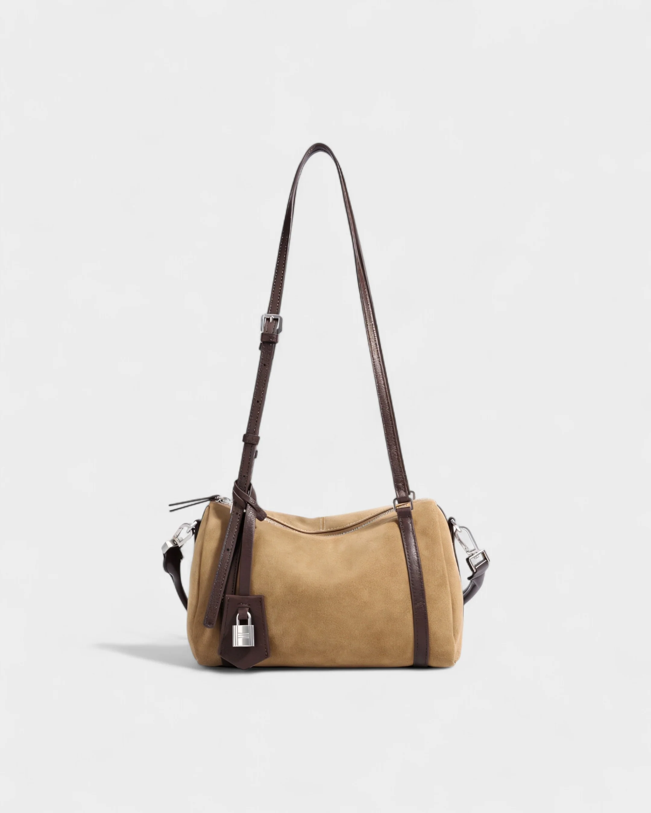 RASOS Faux Suede Barrel Shoulder Bag - Image 7