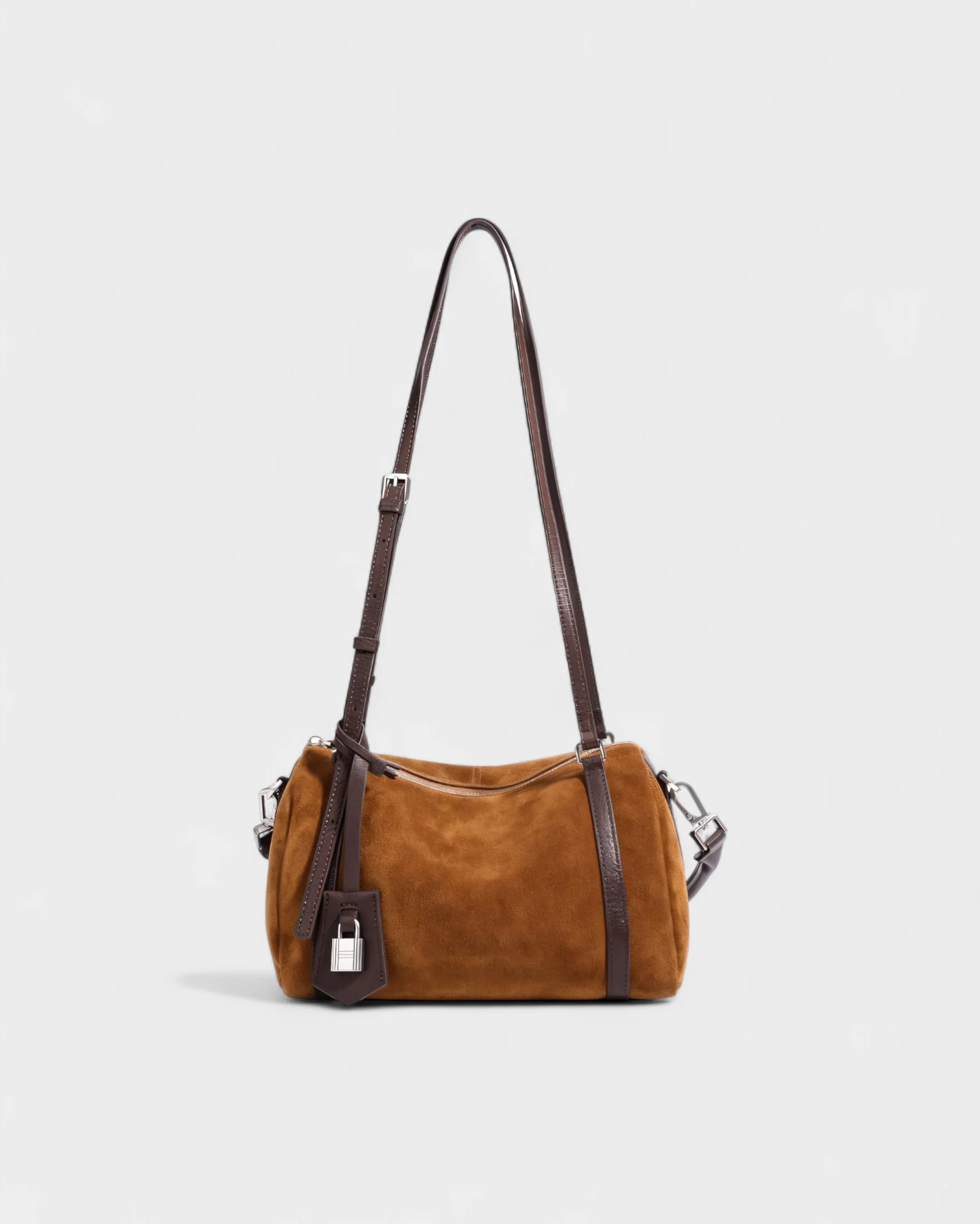 RASOS Faux Suede Barrel Shoulder Bag - Image 9