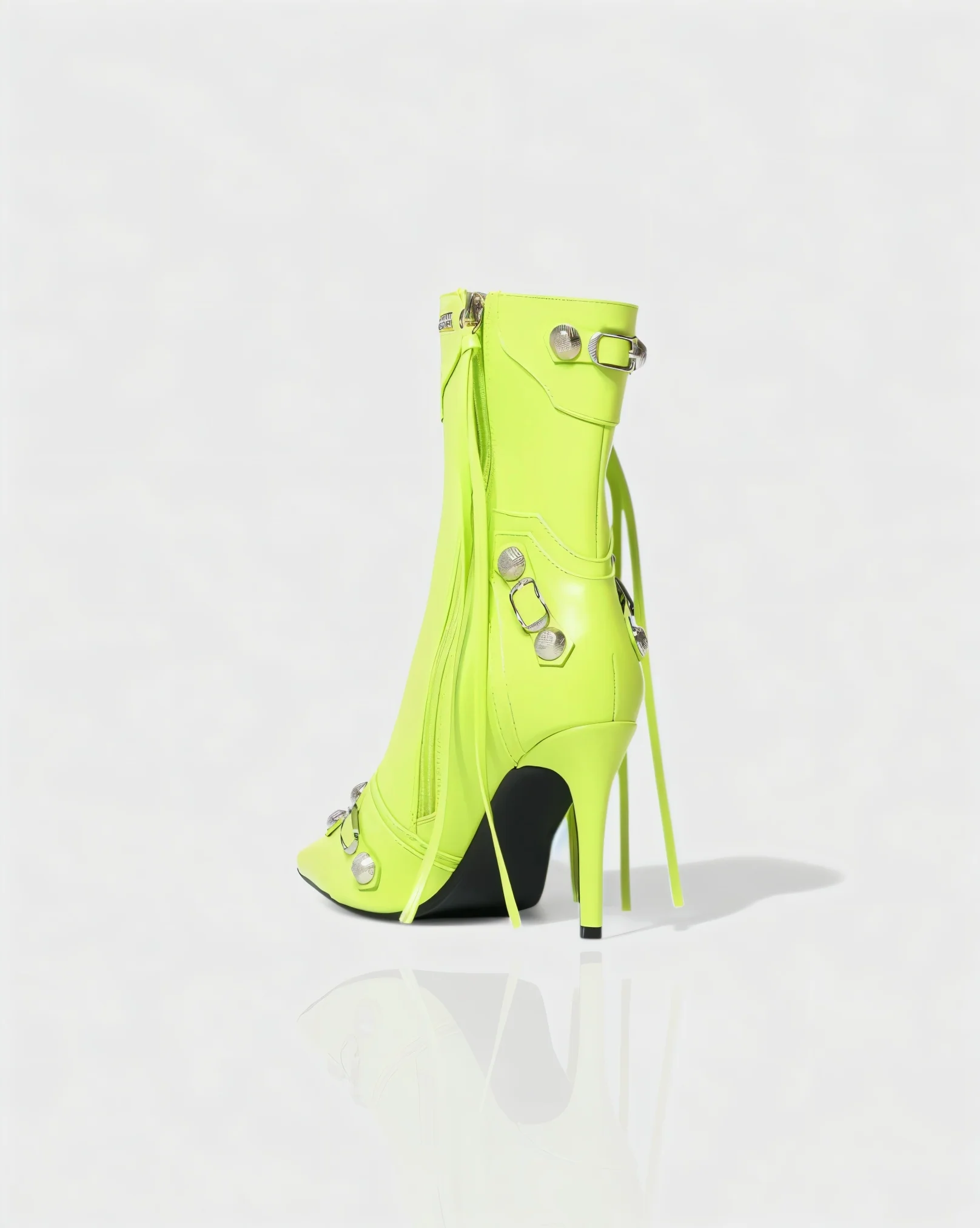 REVINA Studded Leather Pointed-Toe Ankle Boots - Image 12