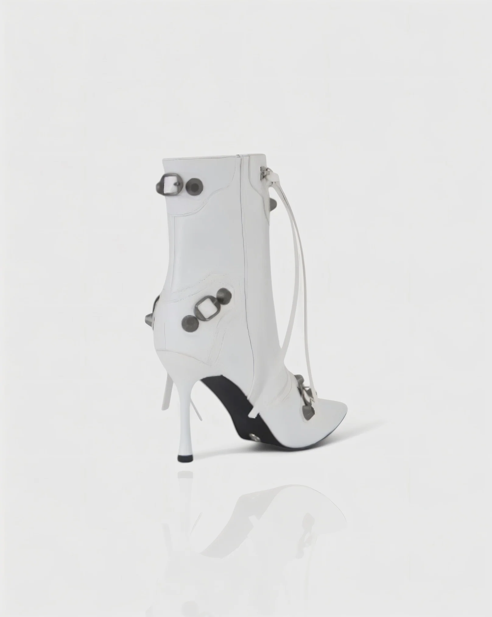 REVINA Studded Leather Pointed-Toe Ankle Boots - Image 8