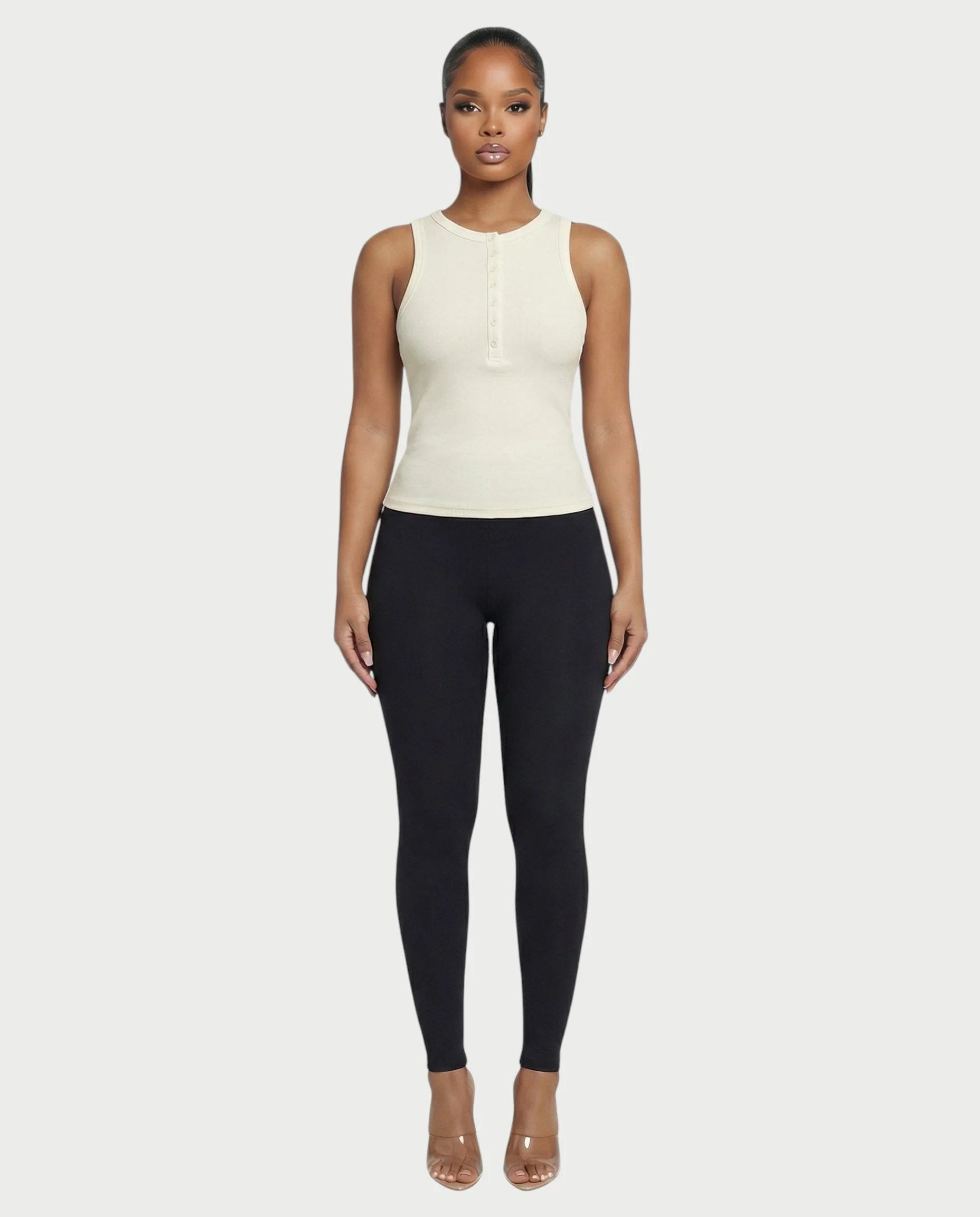 Ribbed Button-Down Tank Top - Image 4