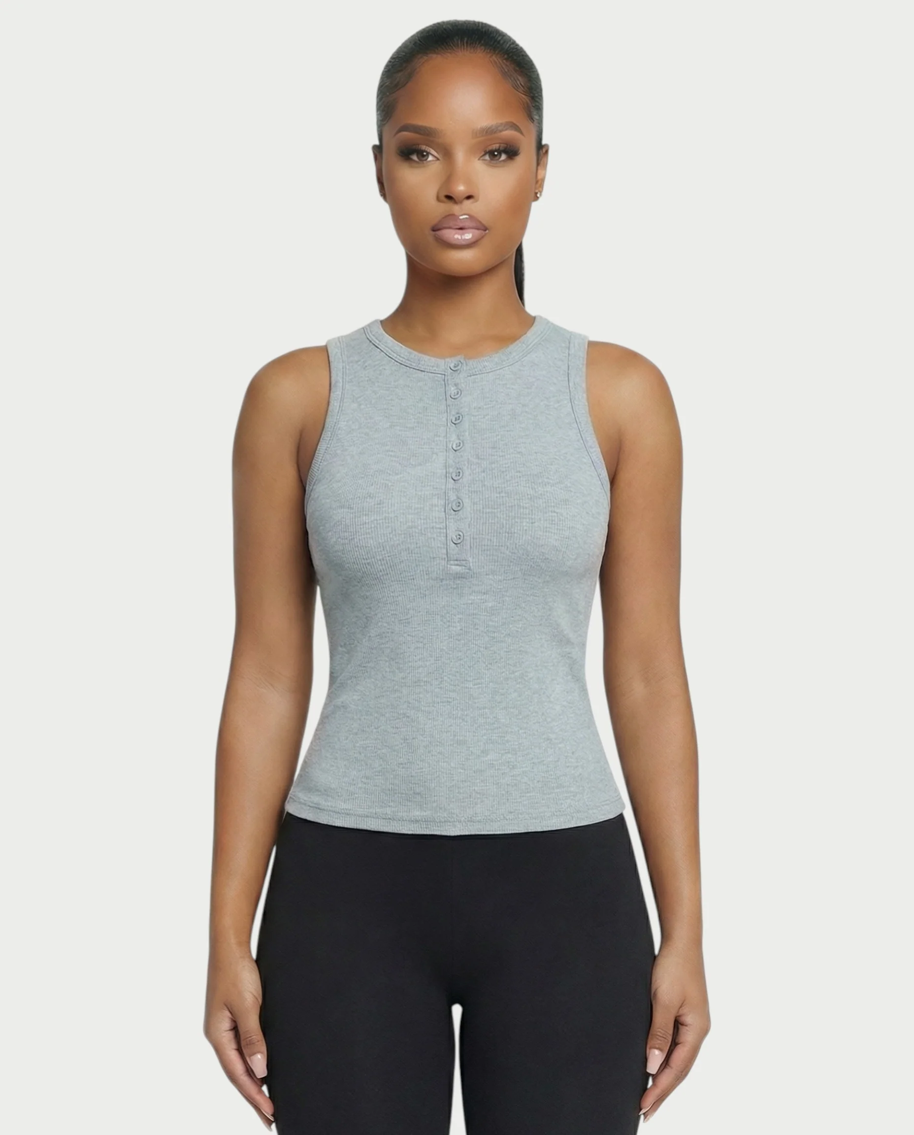 Ribbed Button-Down Tank Top - Image 5