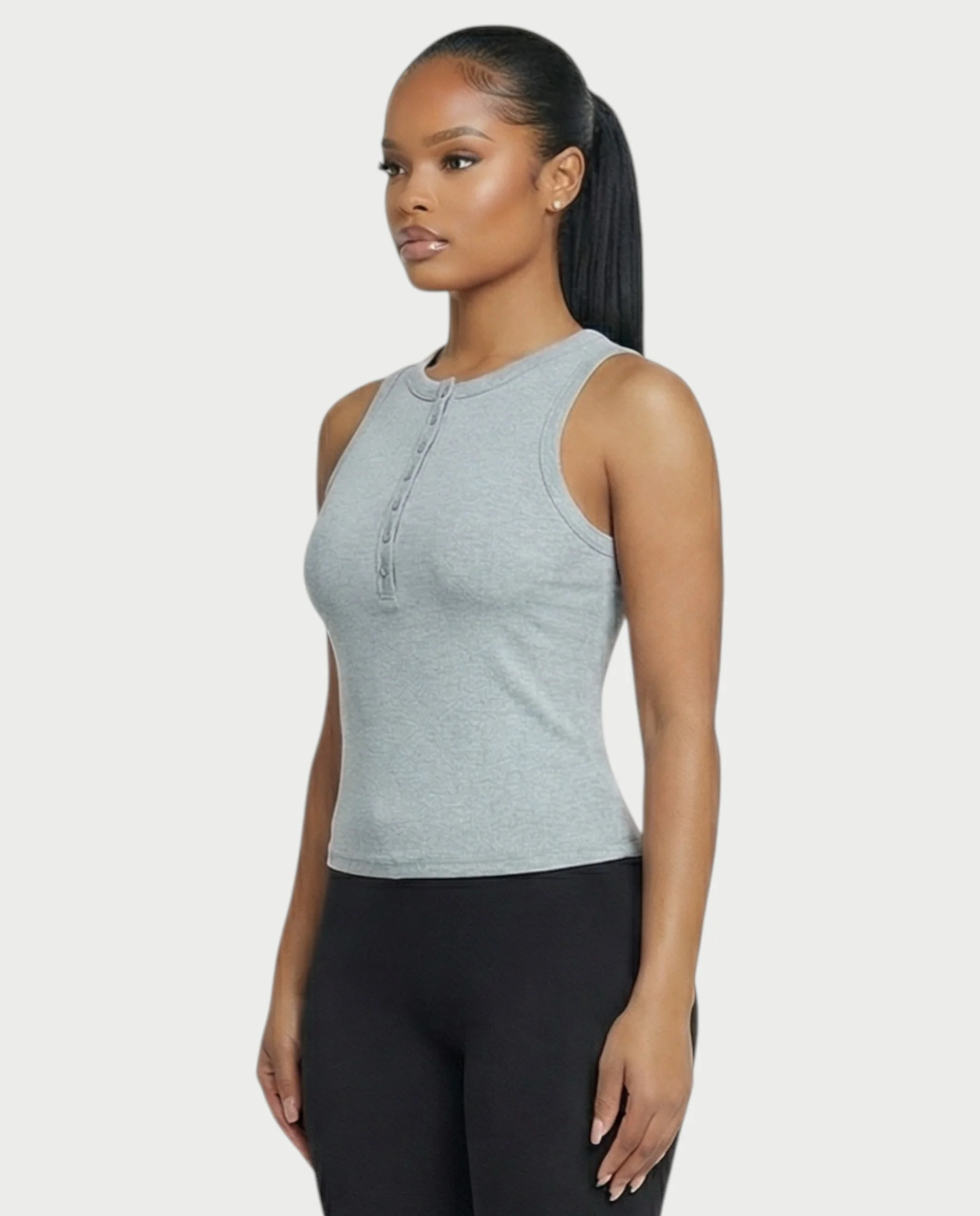 Ribbed Button-Down Tank Top - Image 7
