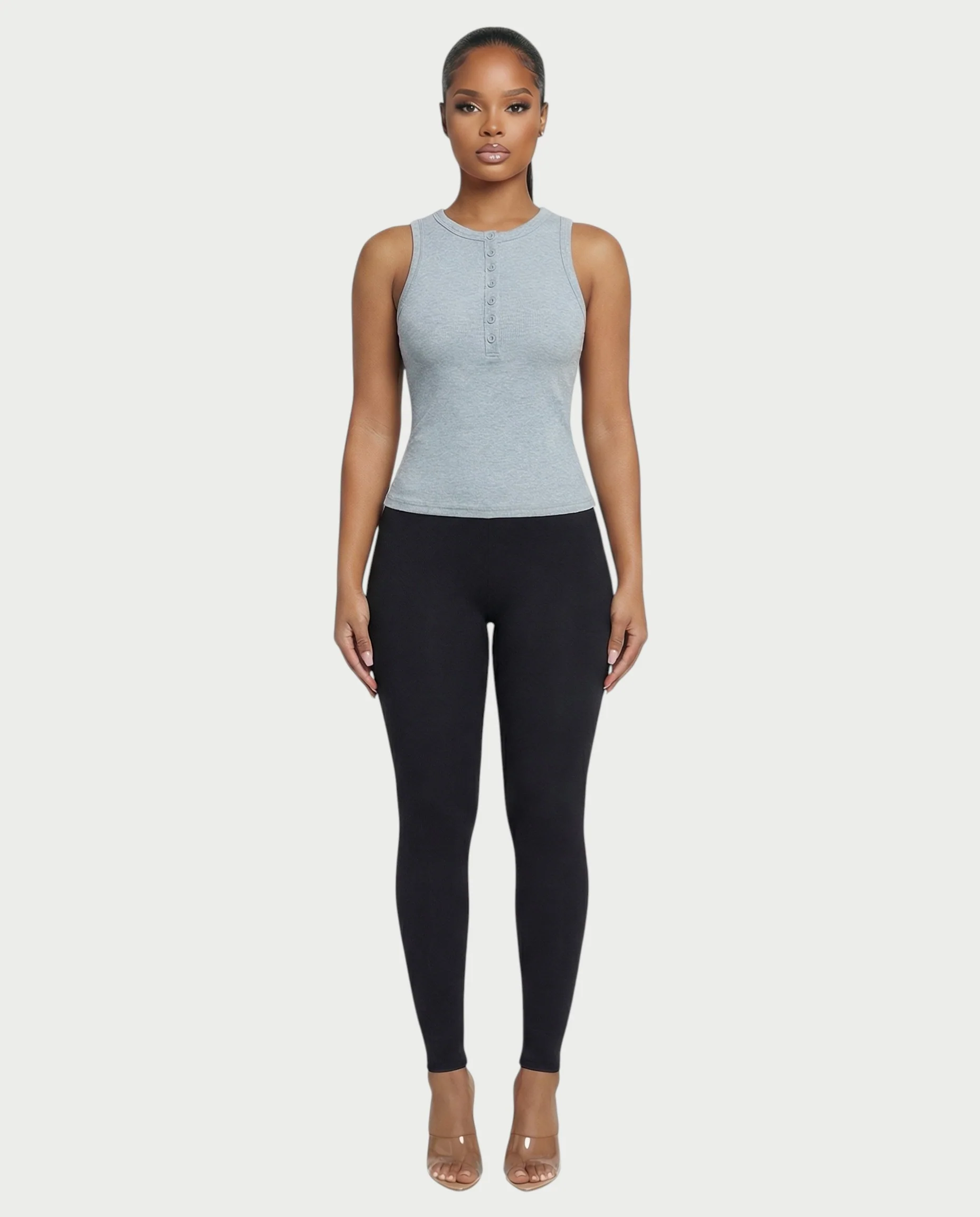 Ribbed Button-Down Tank Top - Image 8