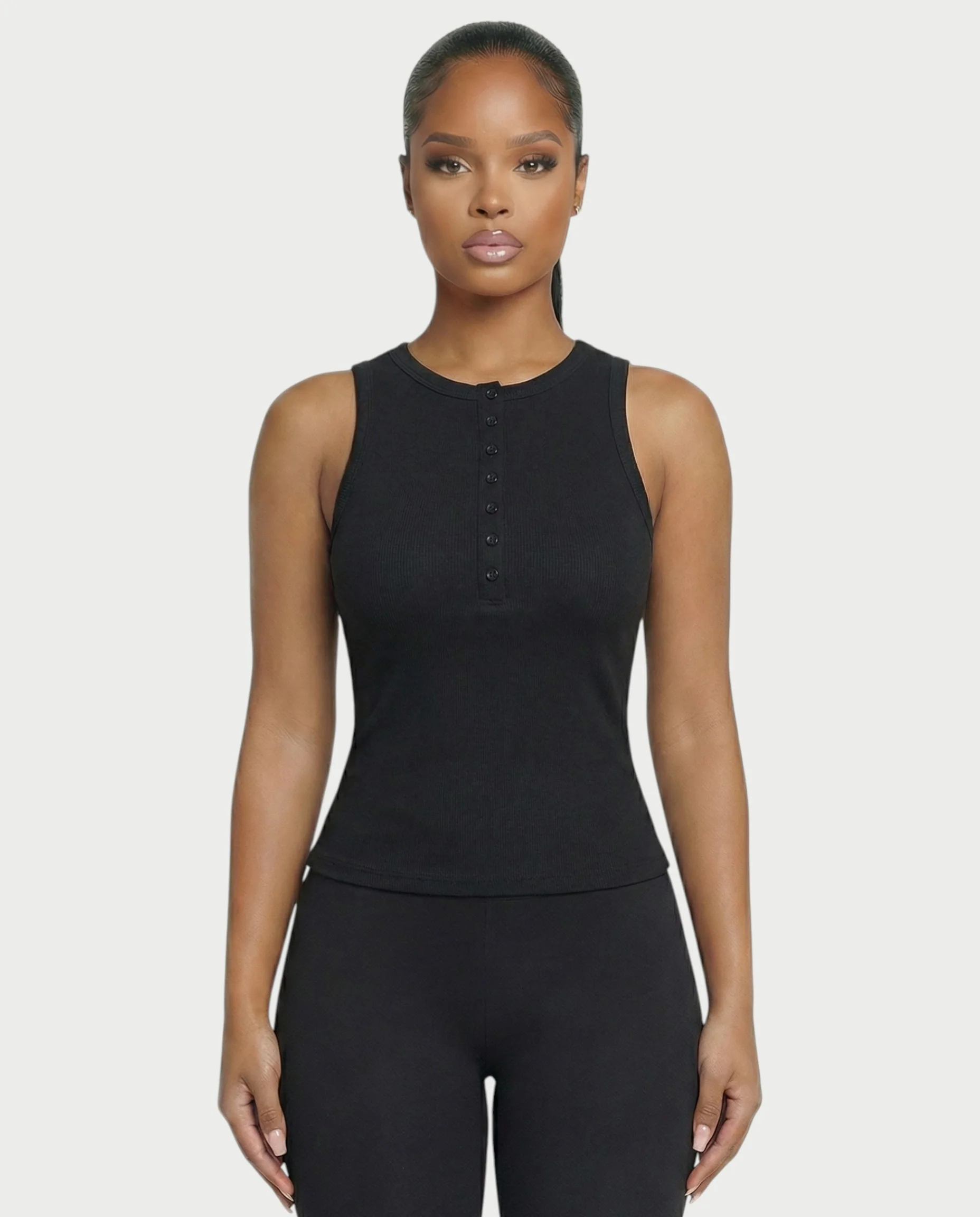 Ribbed Button-Down Tank Top - Image 9