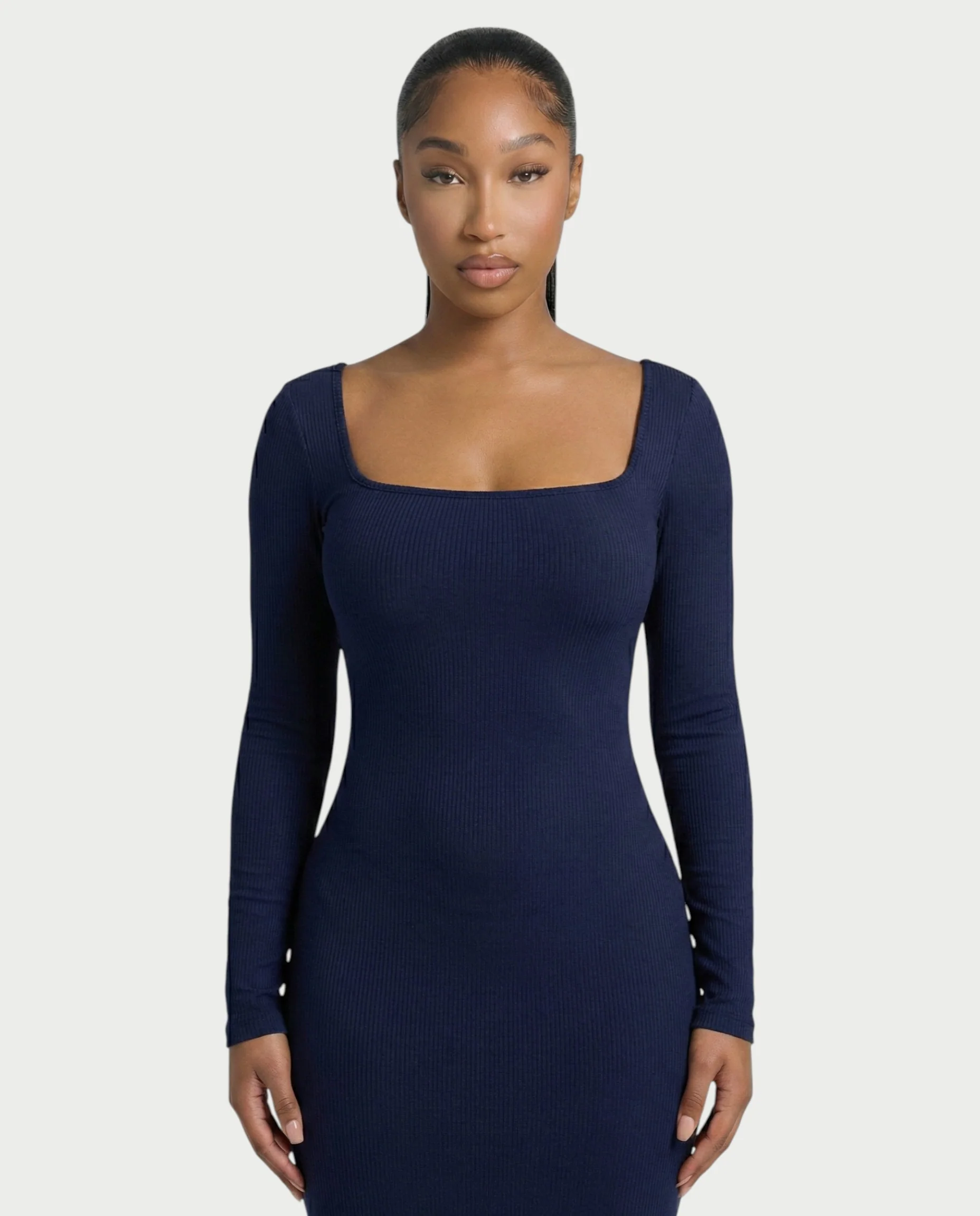 Ribbed Square-Neck Maxi Dress - Image 4