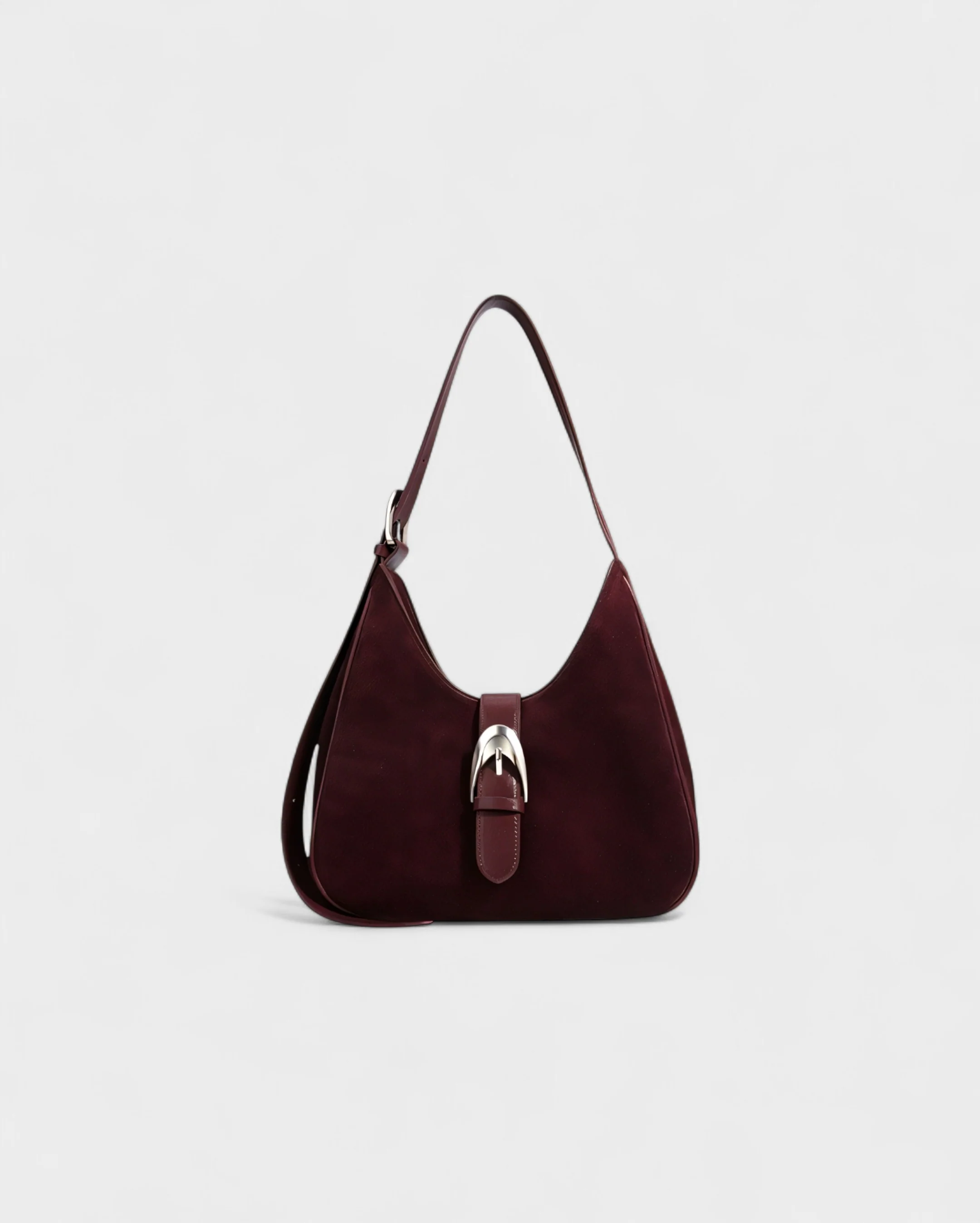 RIVARA Faux Suede Buckle Strap Shoulder Bag - Image 12