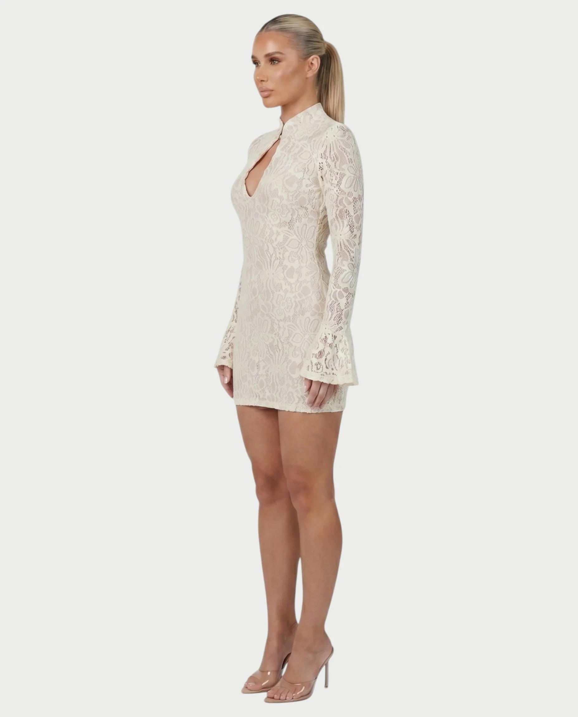 ROISIN Floral Keyhole Mini Dress - Image 3