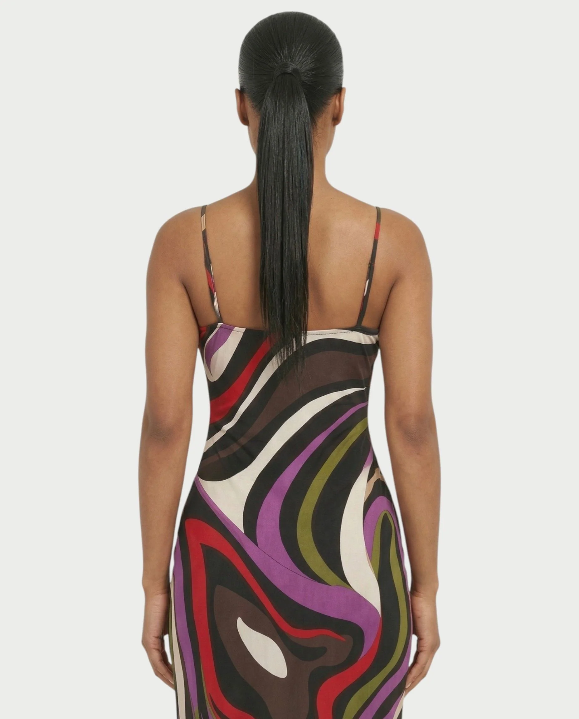 ROMEYA Abstract Swirl Print Bodycon Maxi Dress - Image 5