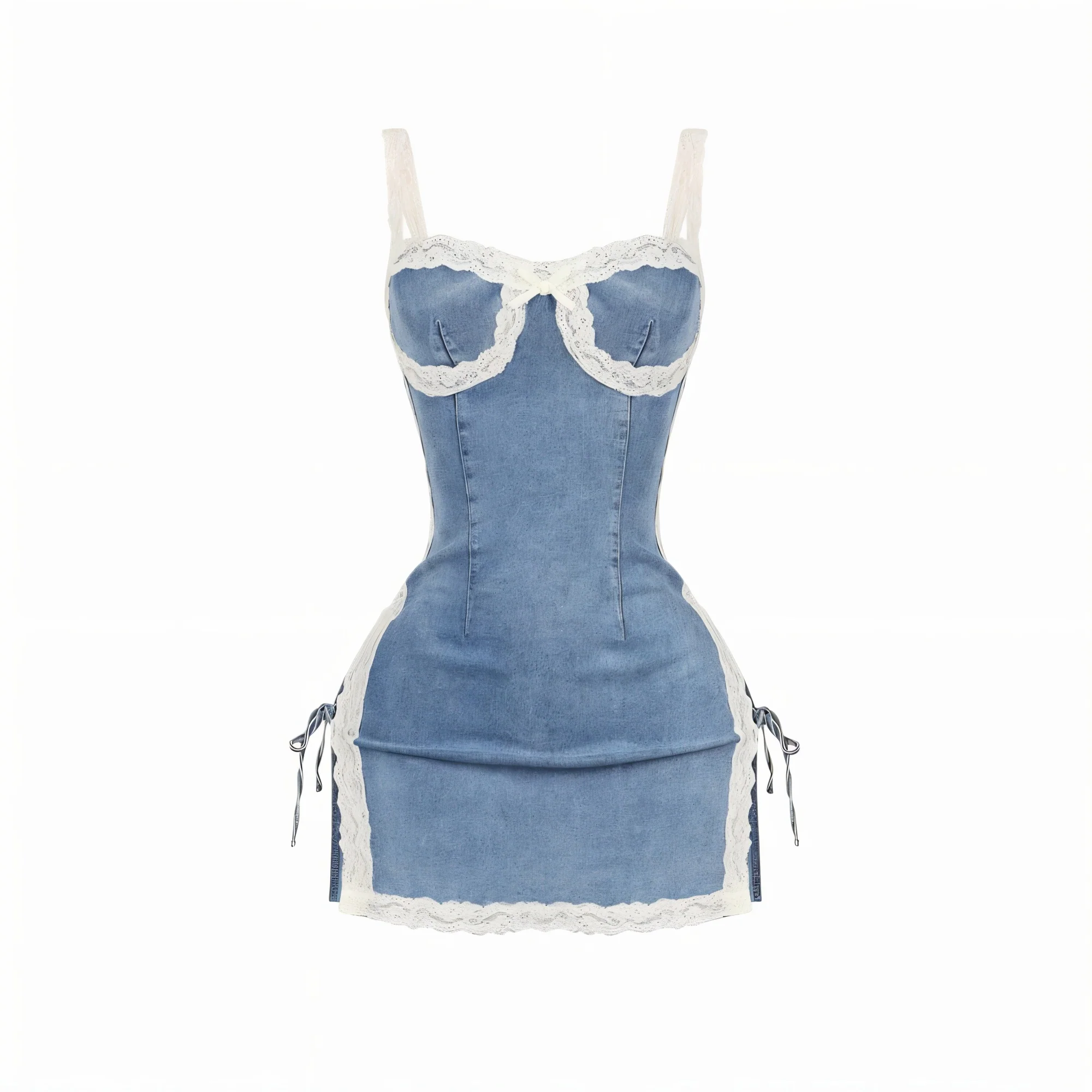 ROSALINA Lace Trim Mini Dress - Image 5