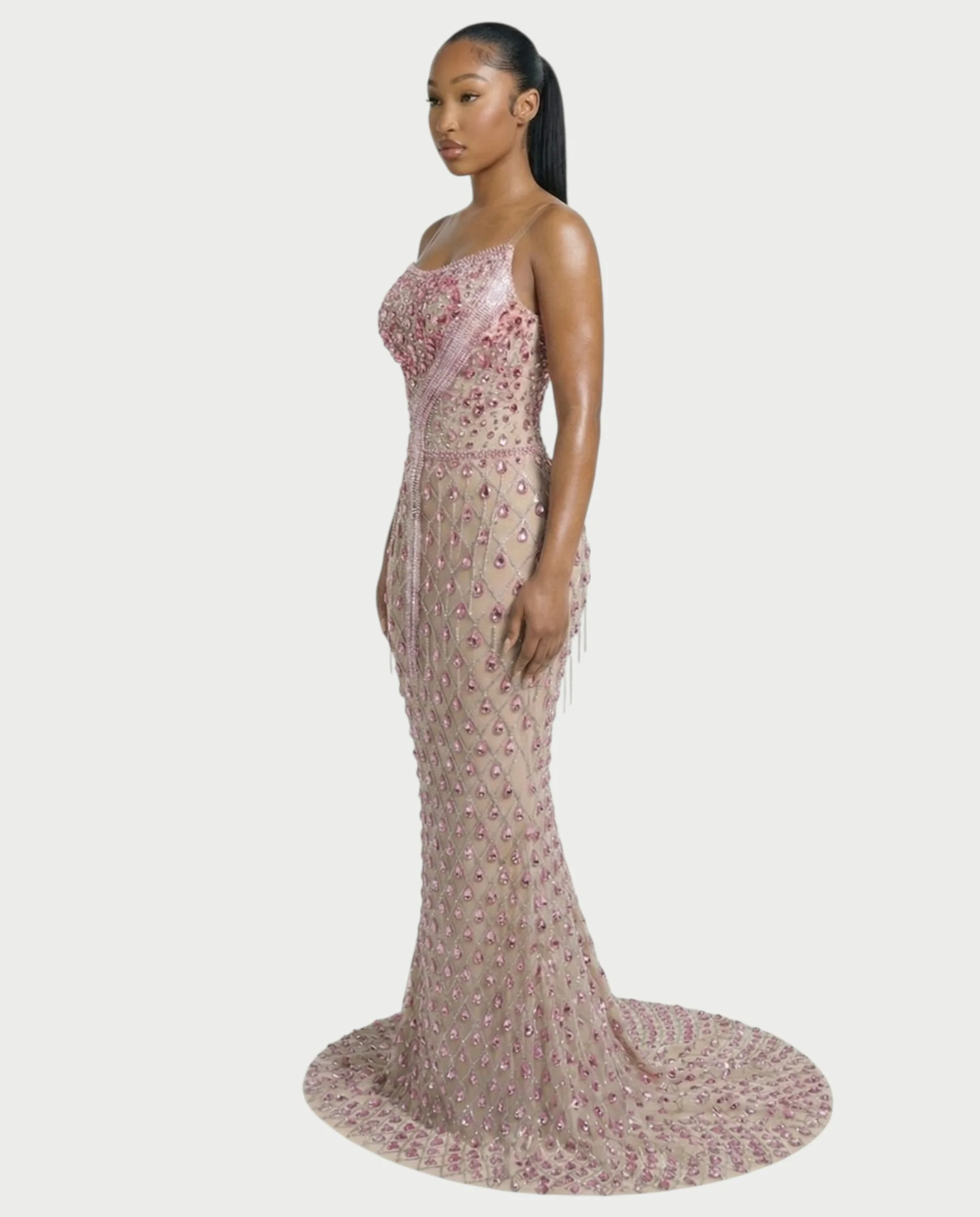 RULEAN Rhinestone Embellished Mermaid Maxi Dress - Image 13