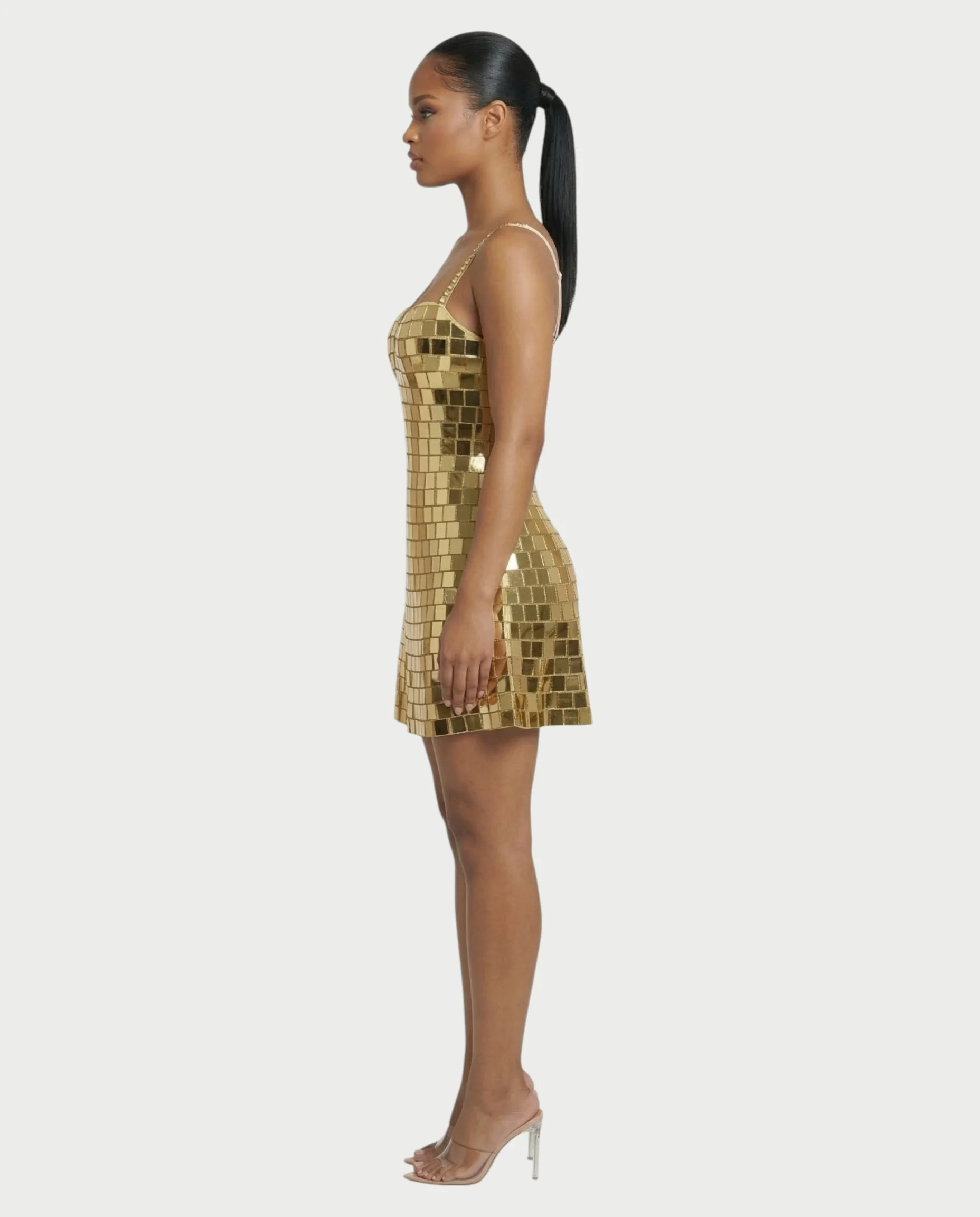 RYLA Mirror Tile Flared Mini Dress - Image 3