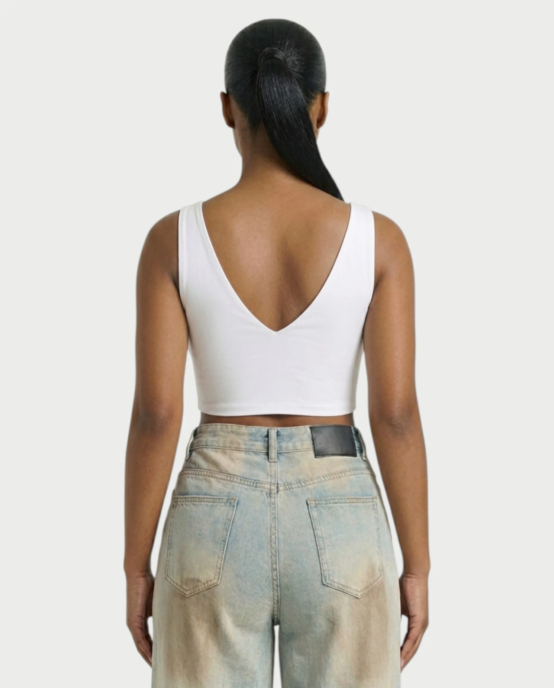 SALIE Deep V-Neck Sleeveless Crop Top - Image 12