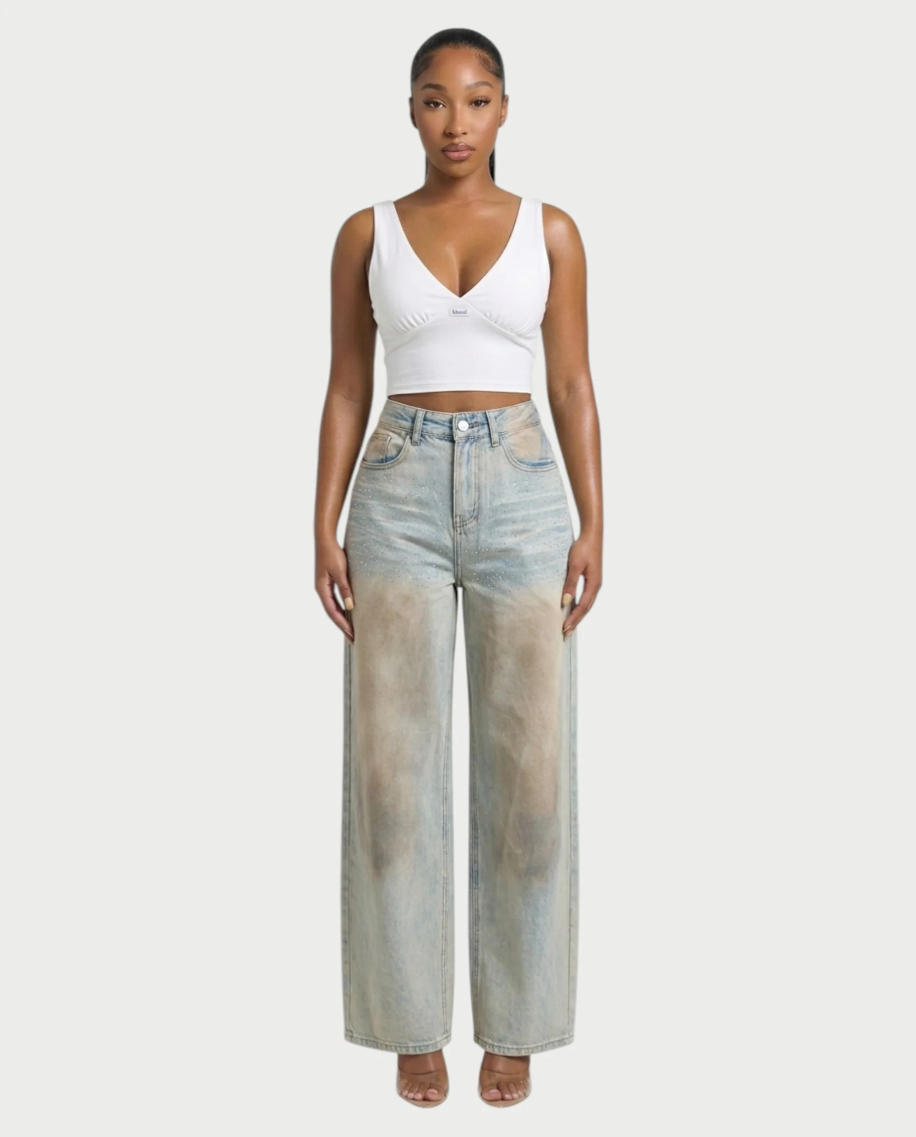 SALIE Deep V-Neck Sleeveless Crop Top - Image 14