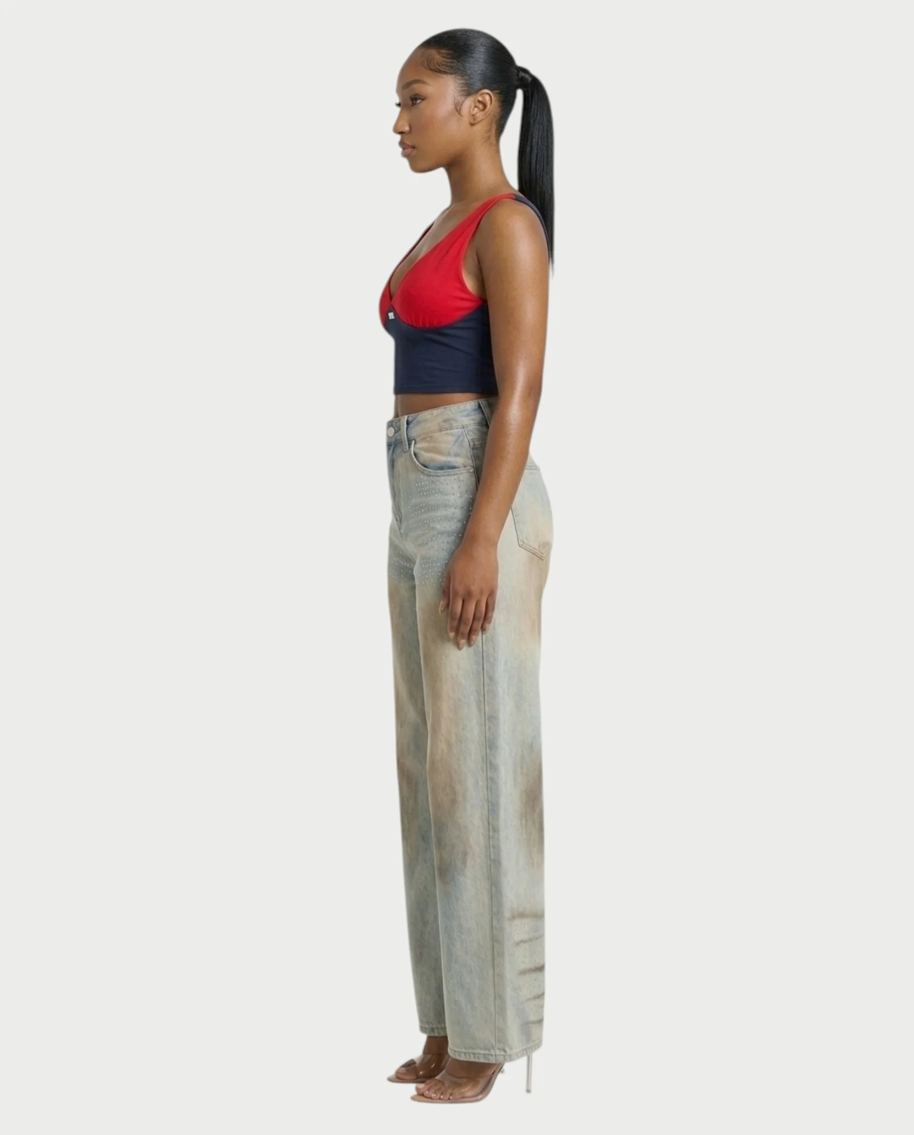 SALIE Deep V-Neck Sleeveless Crop Top - Image 3
