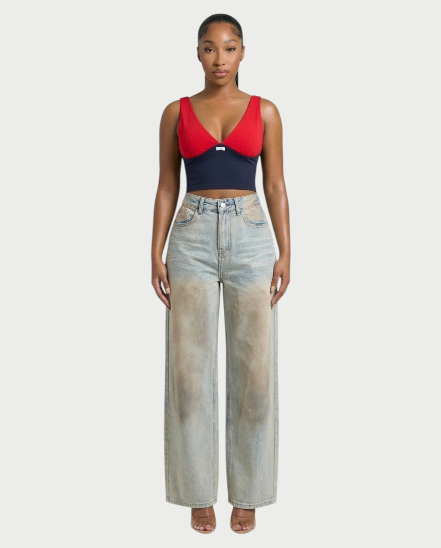SALIE Deep V-Neck Sleeveless Crop Top - Image 4