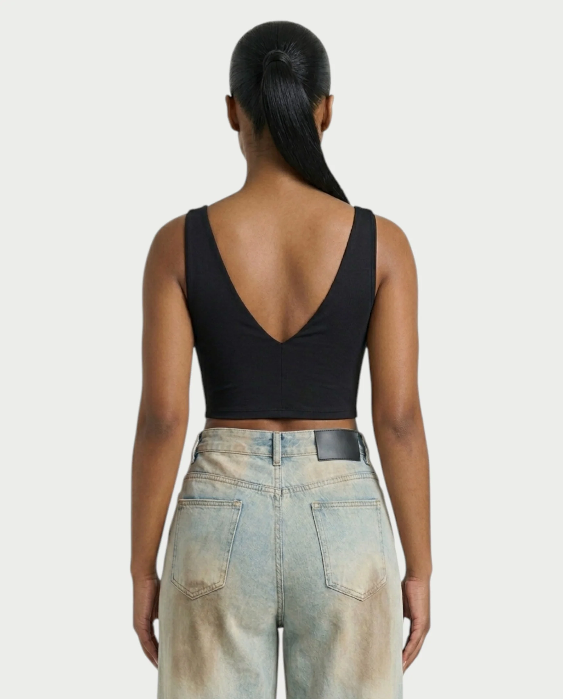 SALIE Deep V-Neck Sleeveless Crop Top - Image 7