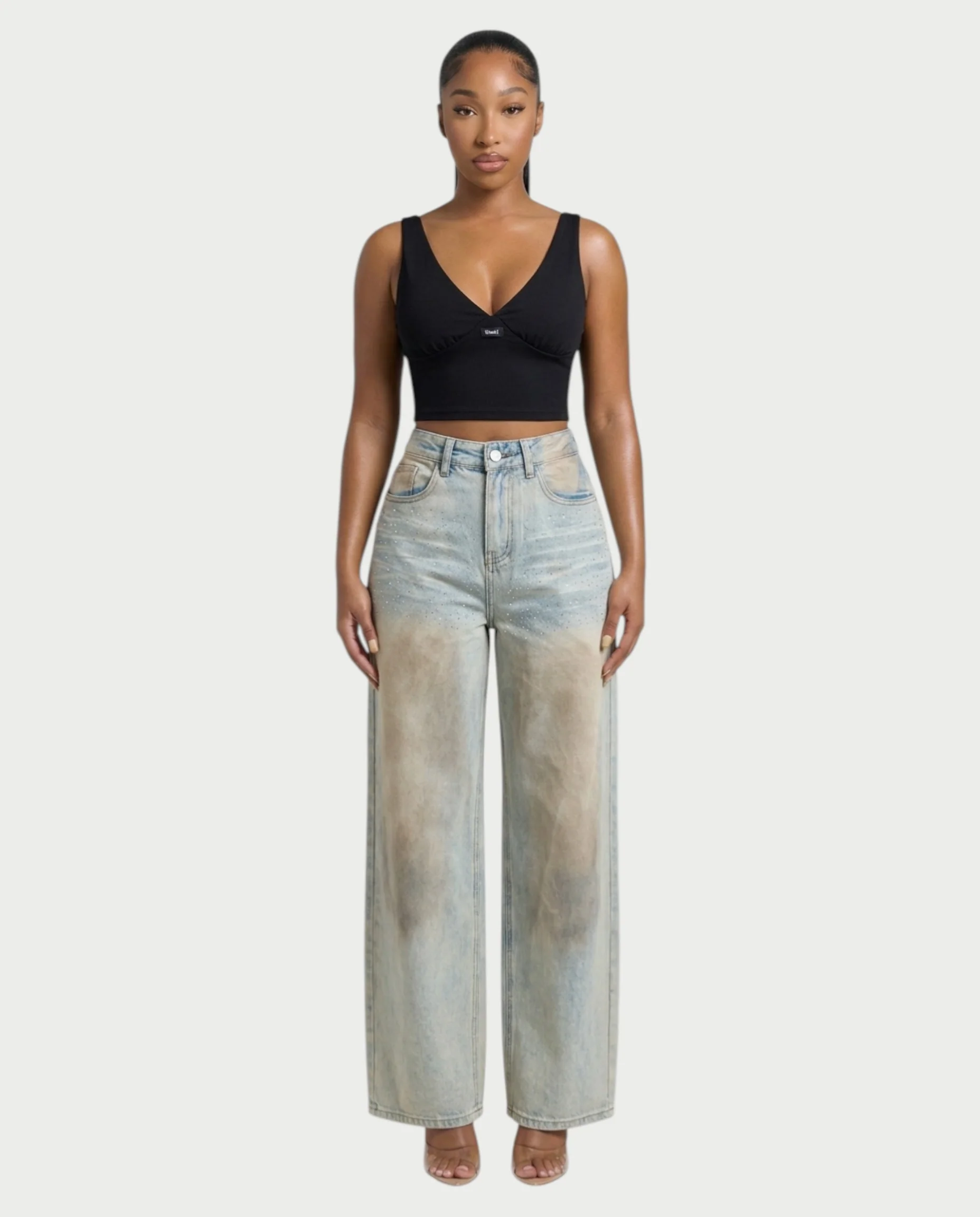 SALIE Deep V-Neck Sleeveless Crop Top - Image 9