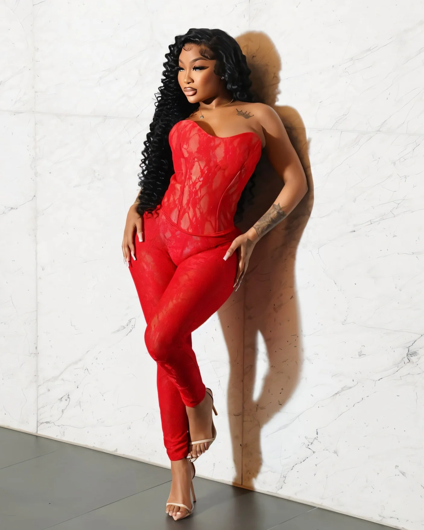 SAMANTHA Corset top & High-rise Fitted Pants Set - Image 3