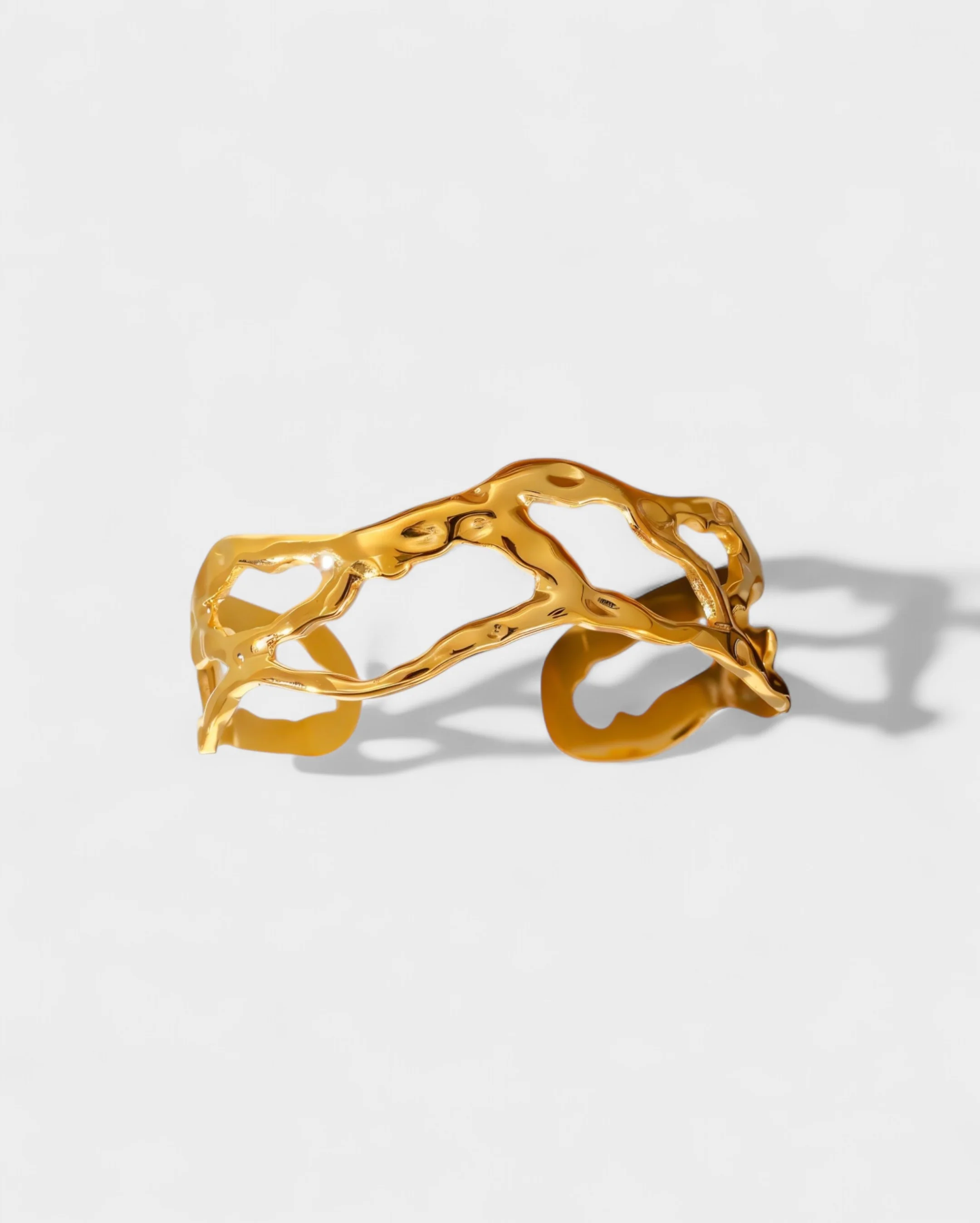 Sculpted Gold Cuff Bracelet - Image 3