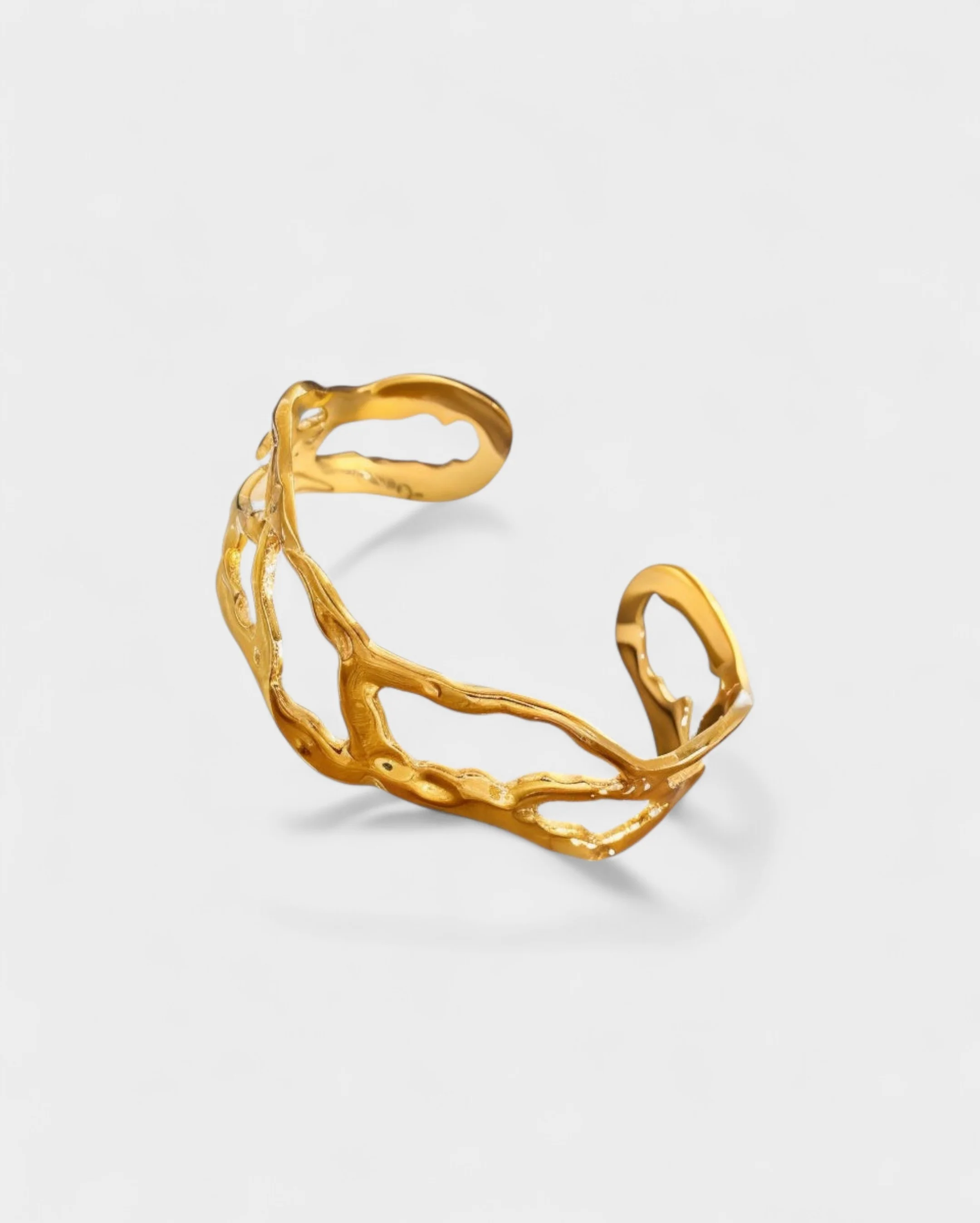 Sculpted Gold Cuff Bracelet - Image 4