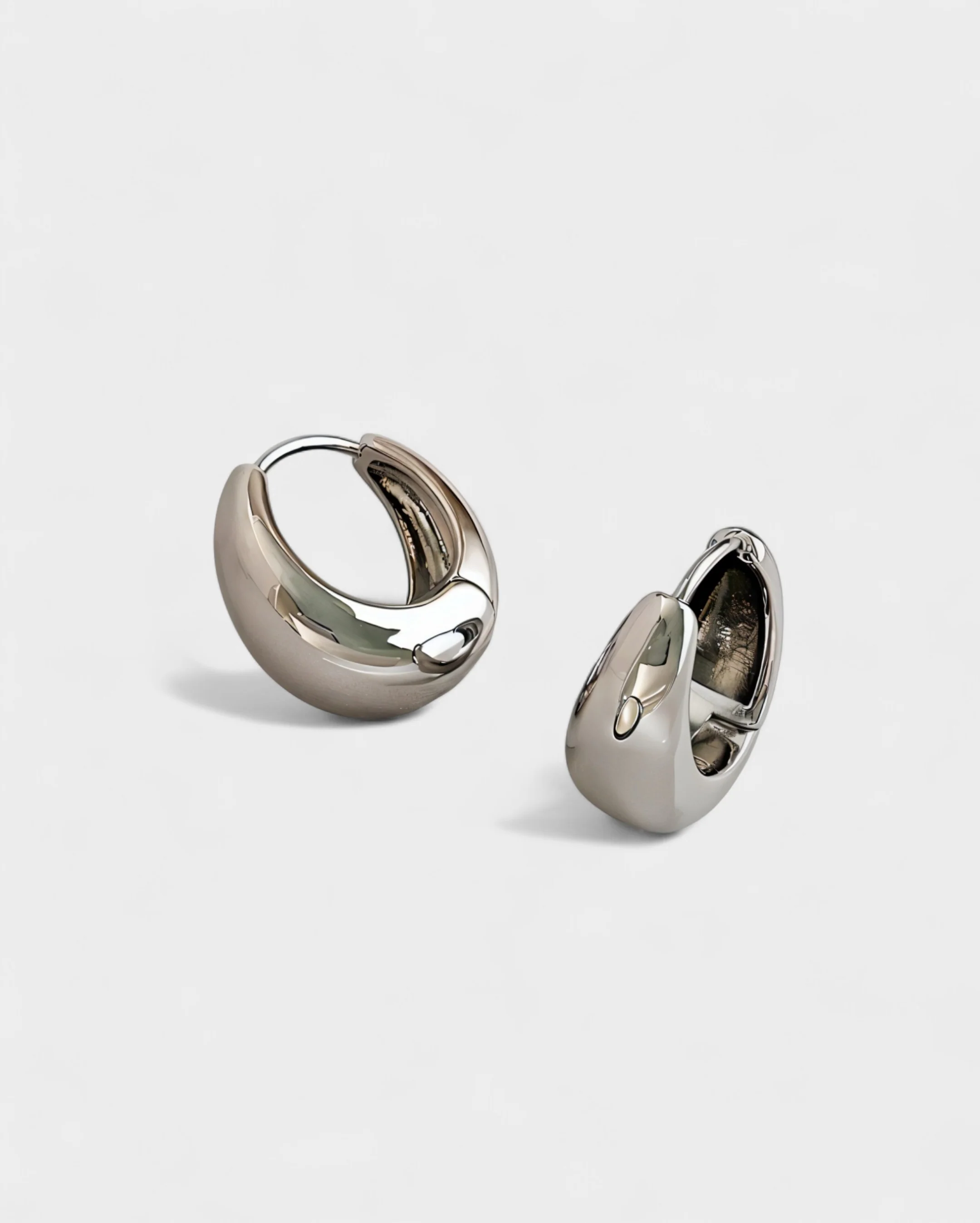 Sculpted Huggie Hoop Earrings - Image 3
