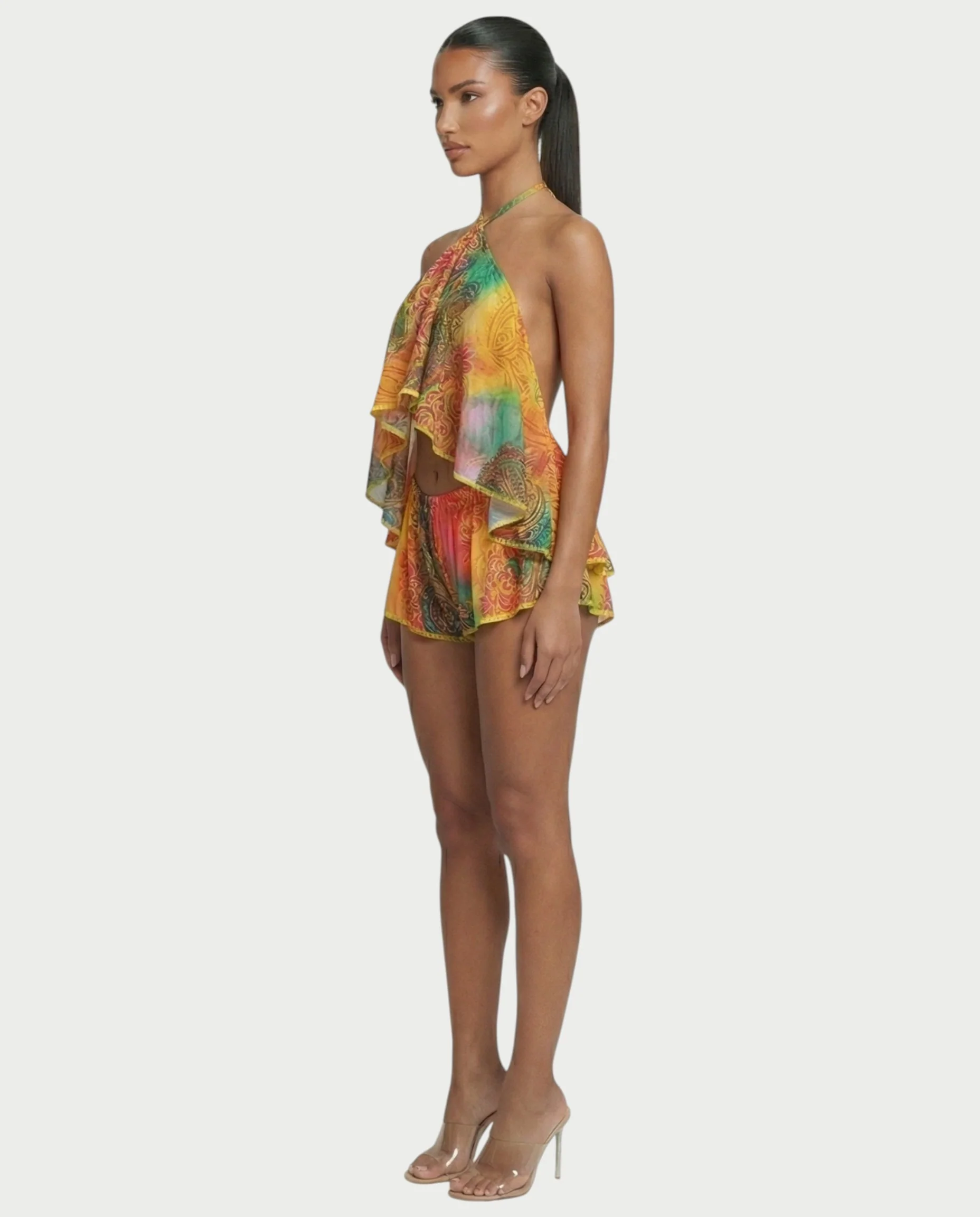 SEFAYA Backless Flowy Top & Shorts Set - Image 3