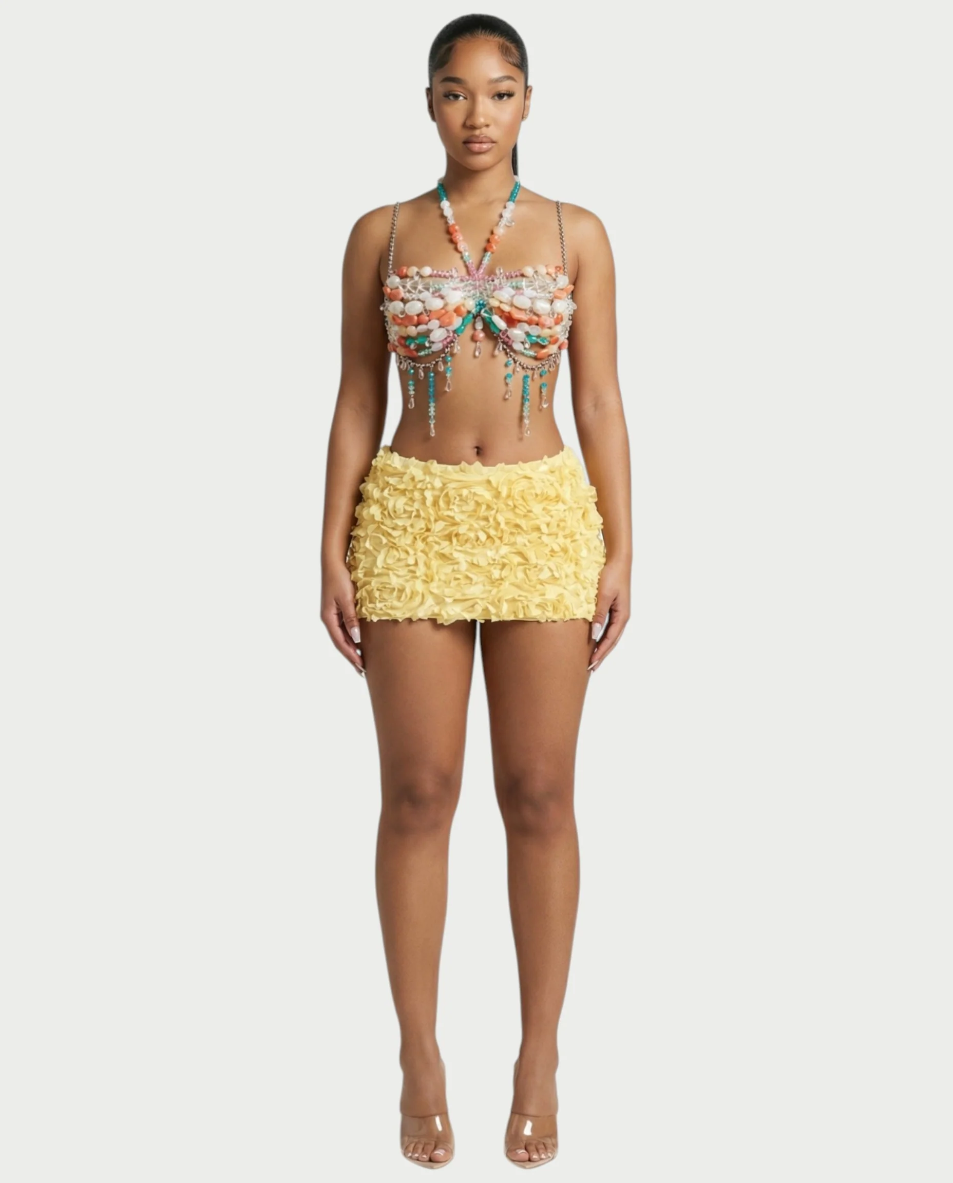 SELAYA Floral Ruffle Bodycon Mini Skirt - Image 3