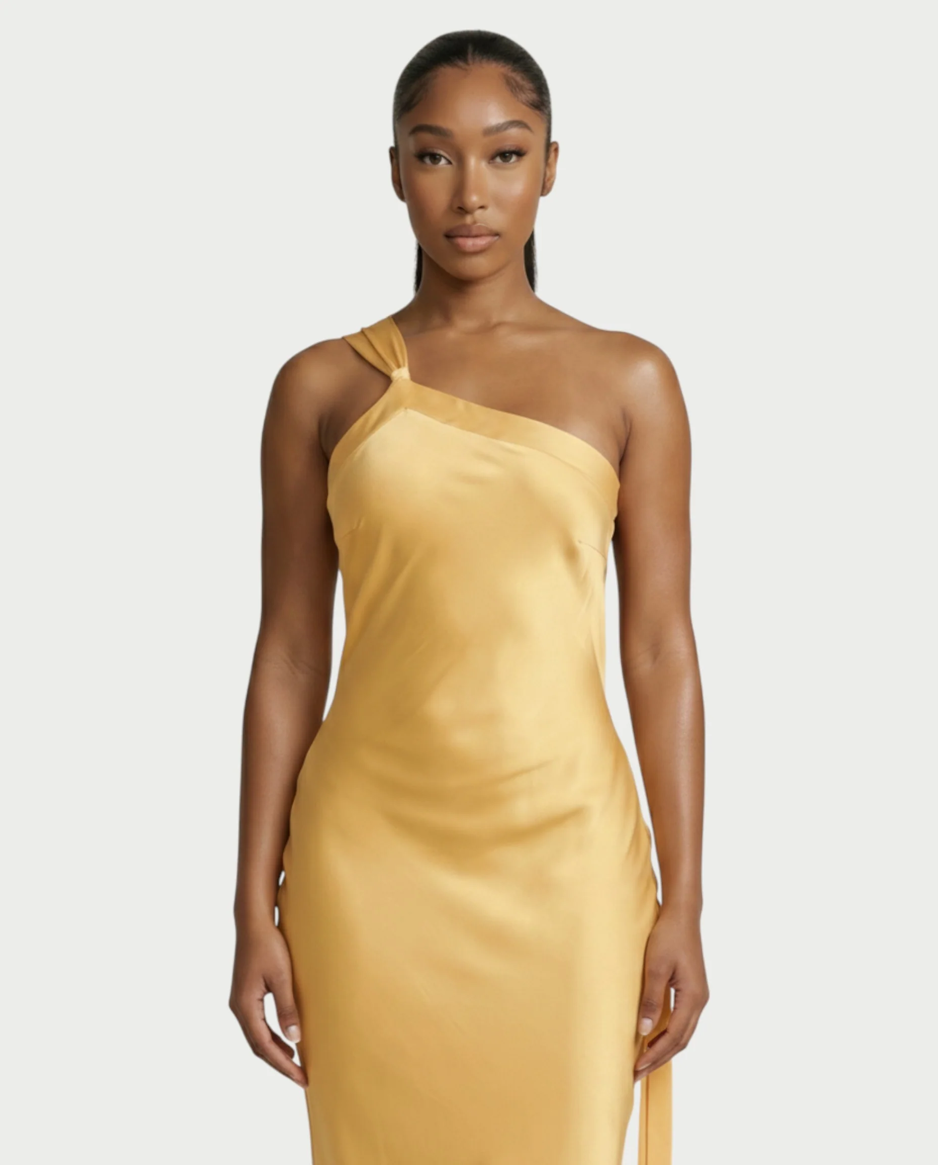 SELENE One-Shoulder Strap Satin Maxi Dress - Image 4