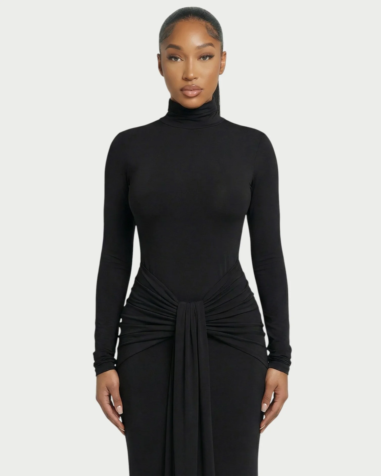 SERAYA Turtleneck Long-Sleeve Maxi Dress - Image 7