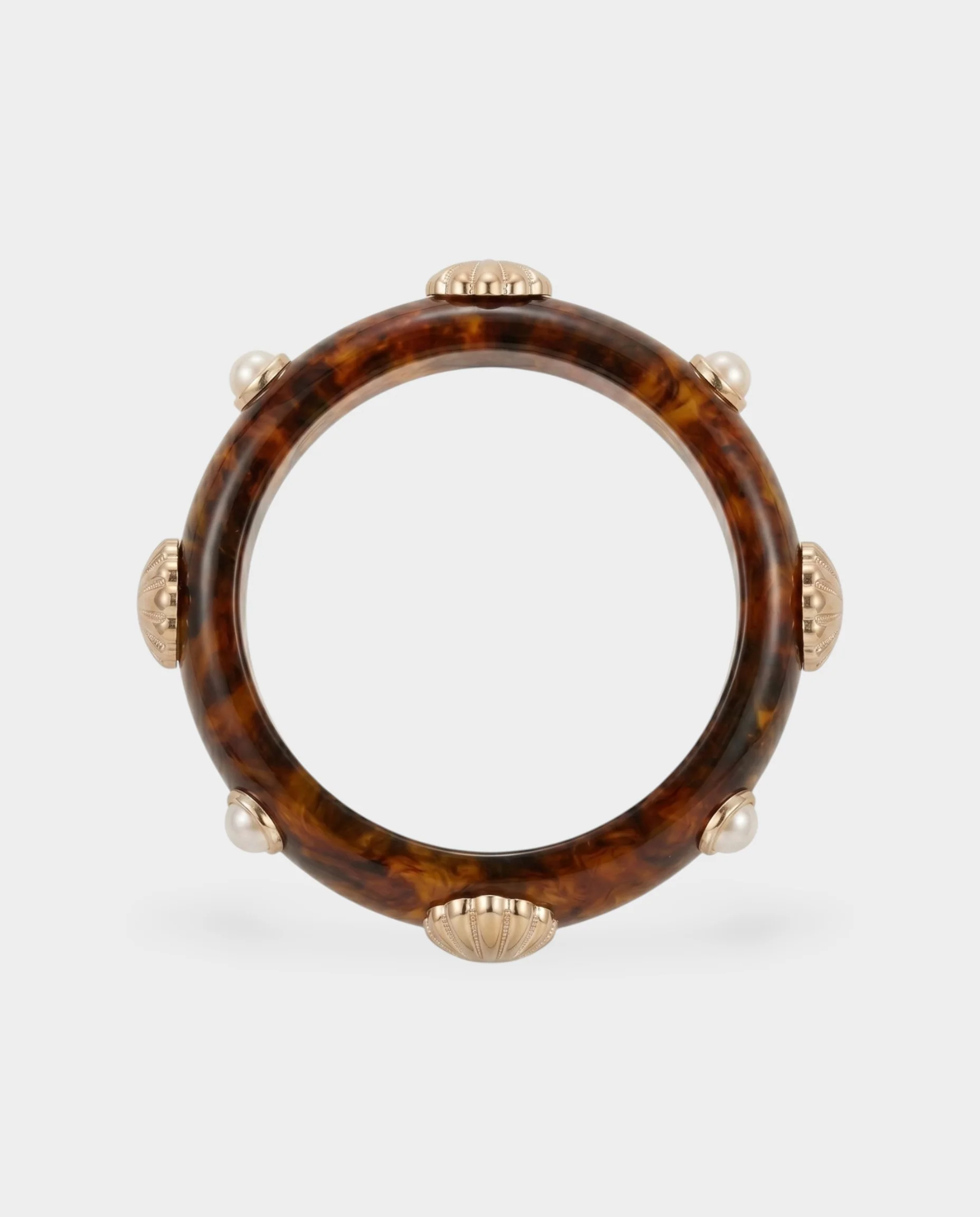 Shell & Pearl Resin Bangle Bracelet - Image 6