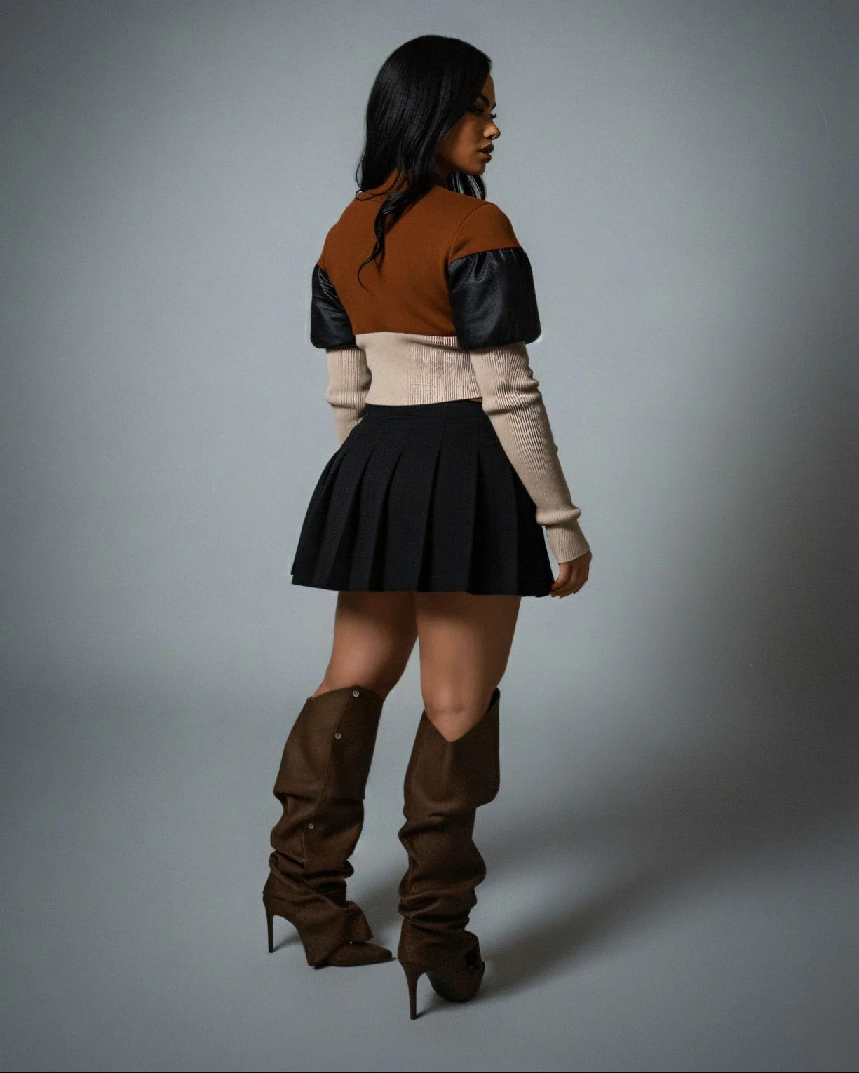 SION Puff Sleeve Cropped Jacket - Image 3