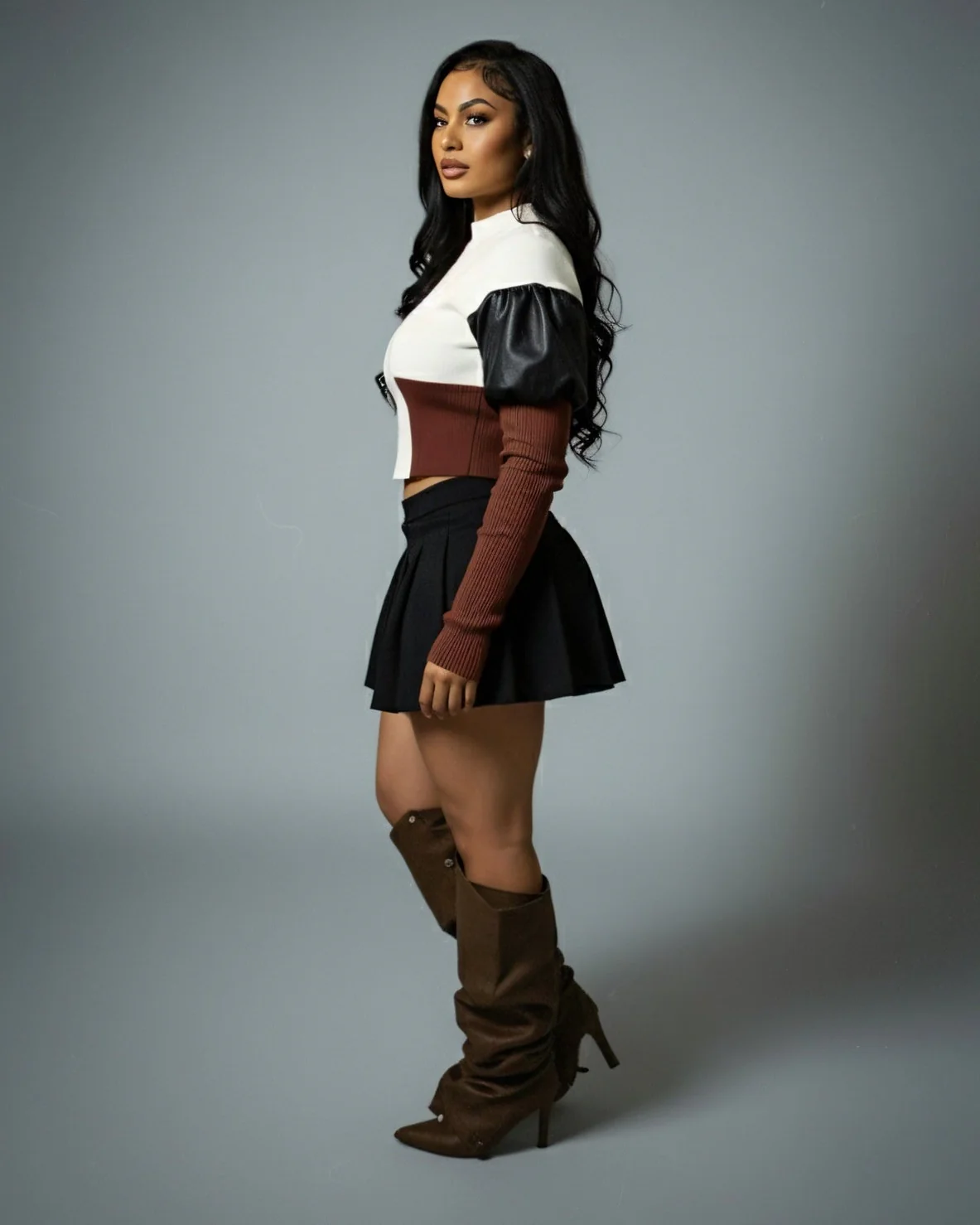SION Puff Sleeve Cropped Jacket - Image 6