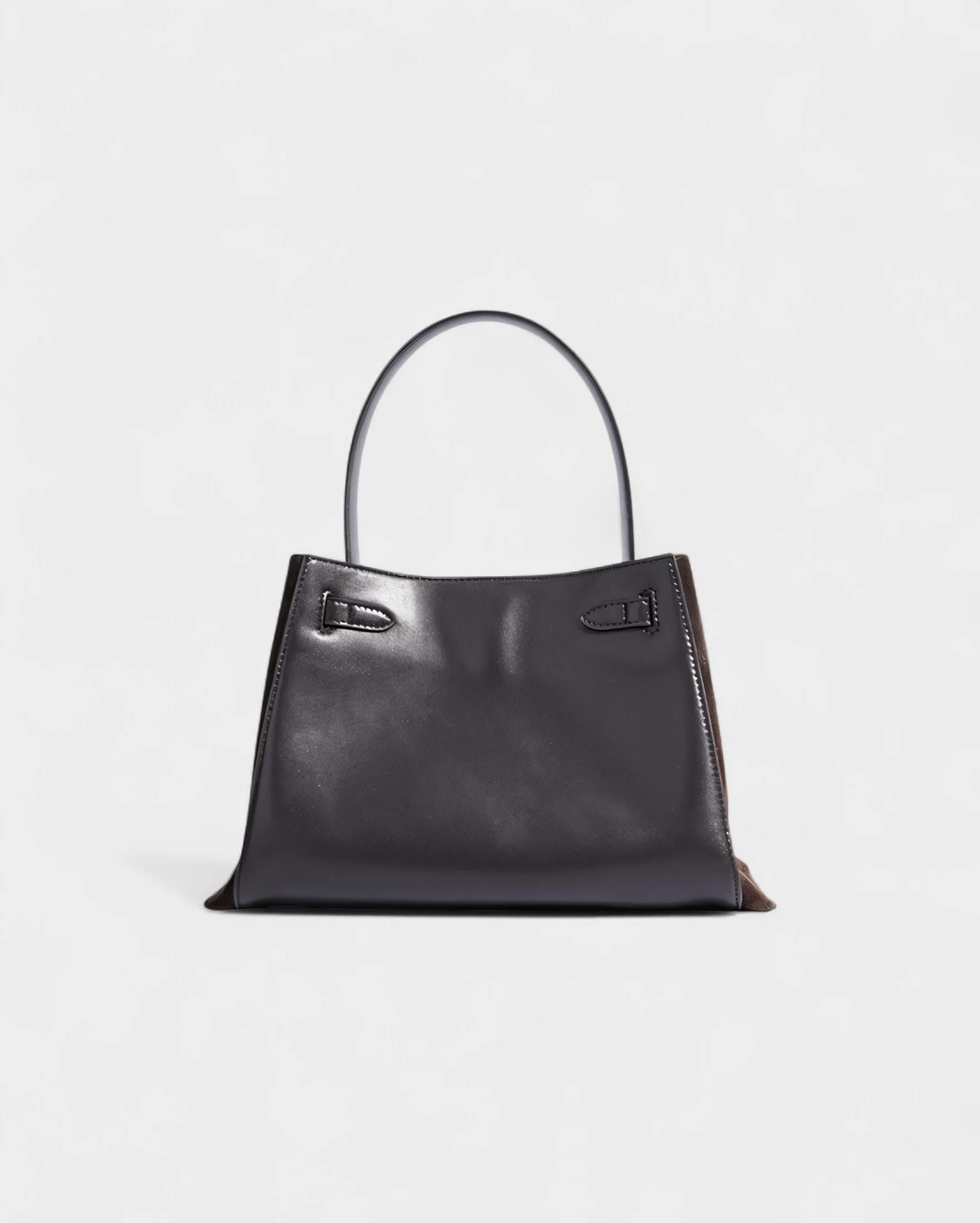 SOLARA Faux Suede Buckle Strap Tote Bag - Image 2