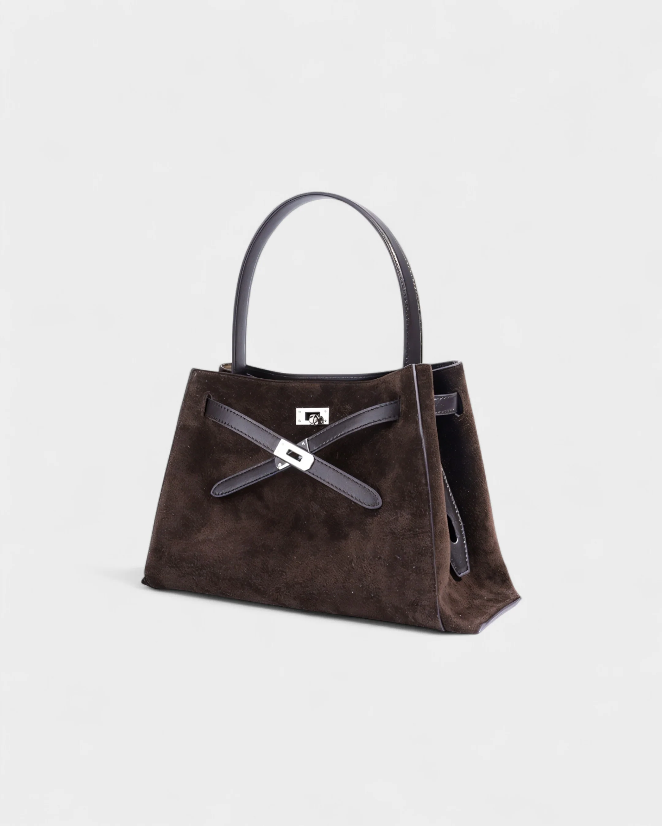 SOLARA Faux Suede Buckle Strap Tote Bag - Image 3