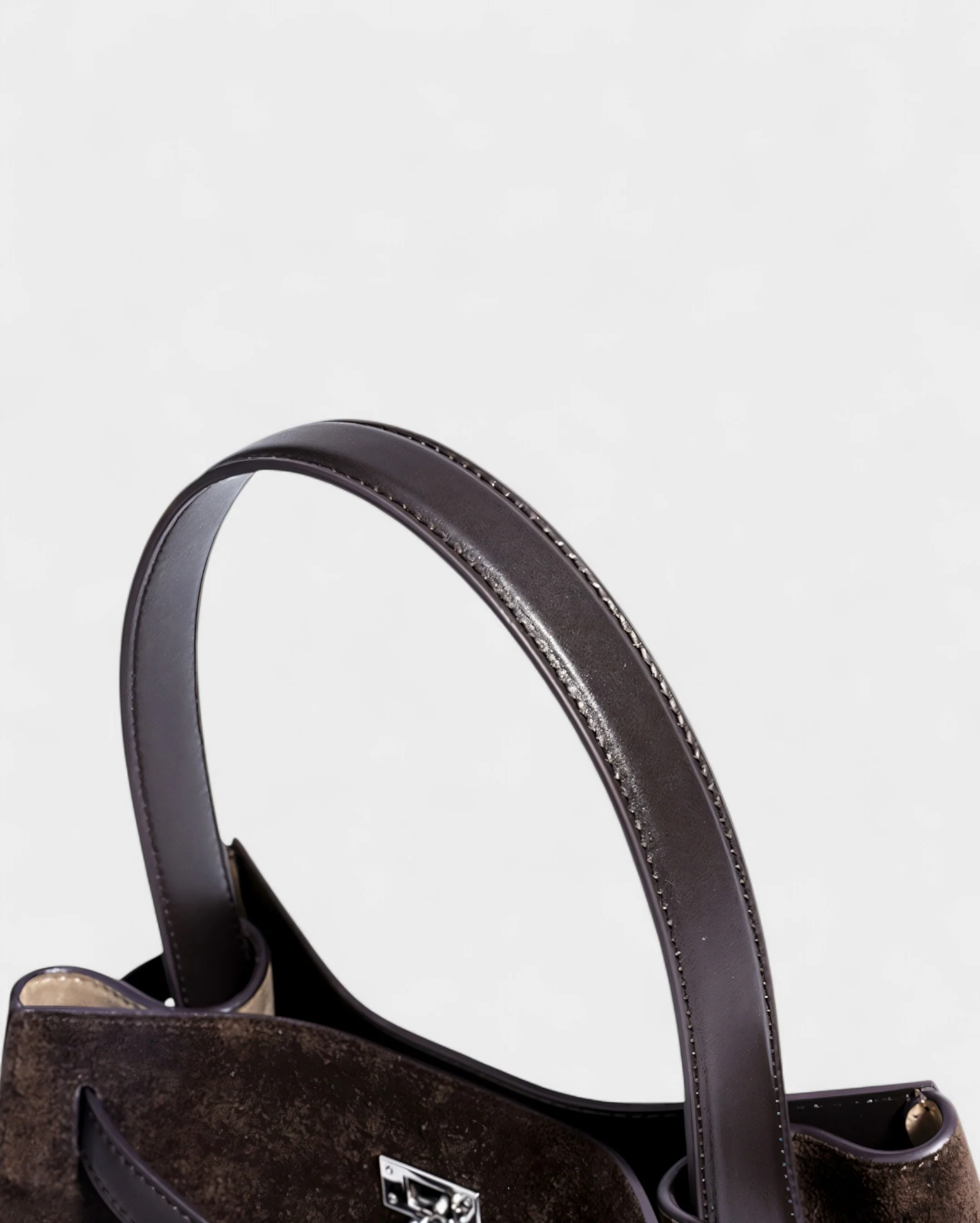 SOLARA Faux Suede Buckle Strap Tote Bag - Image 7