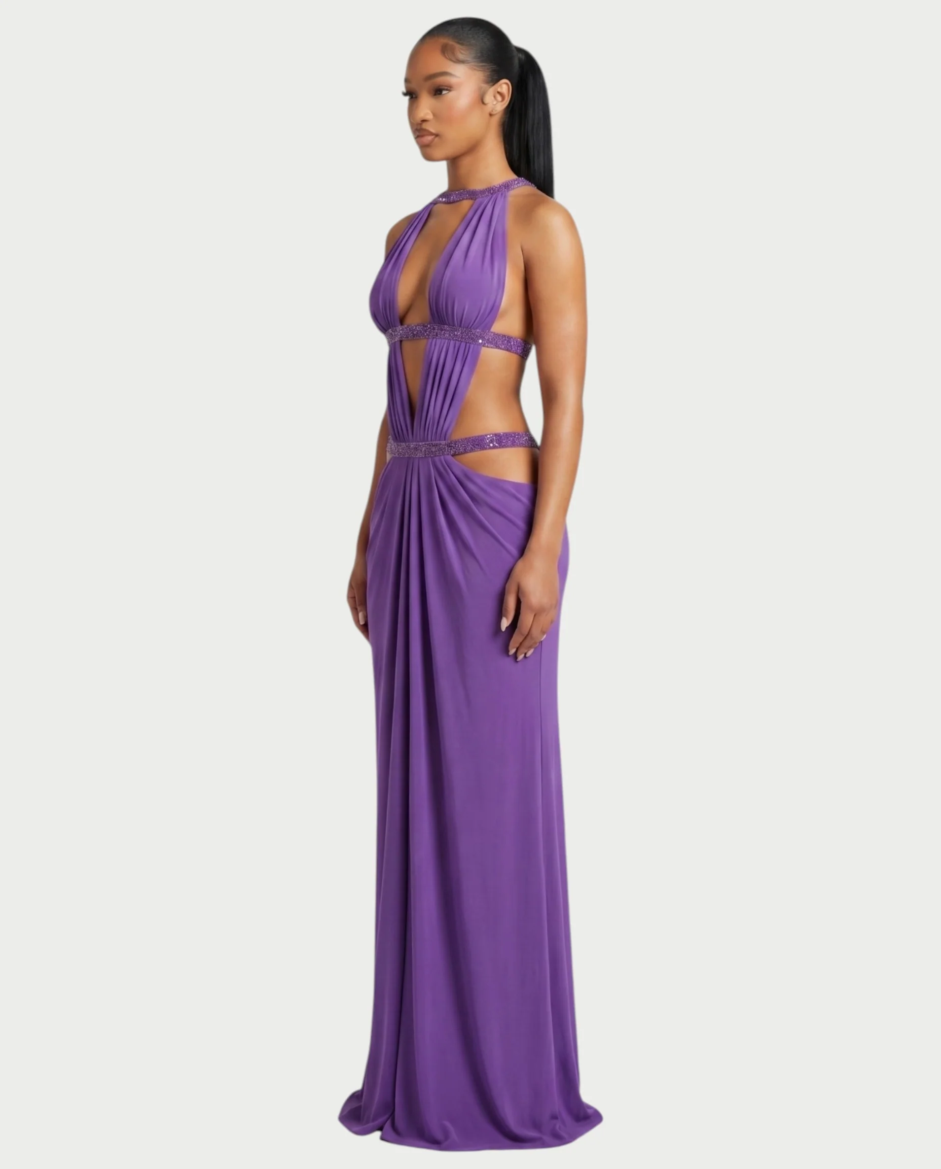 SOLEYA Cutout Halter Maxi Dress - Image 3