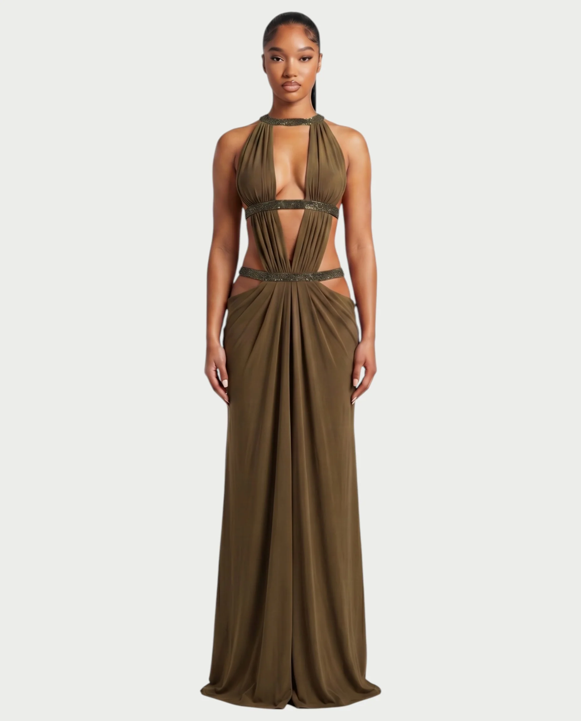 SOLEYA Cutout Halter Maxi Dress - Image 6