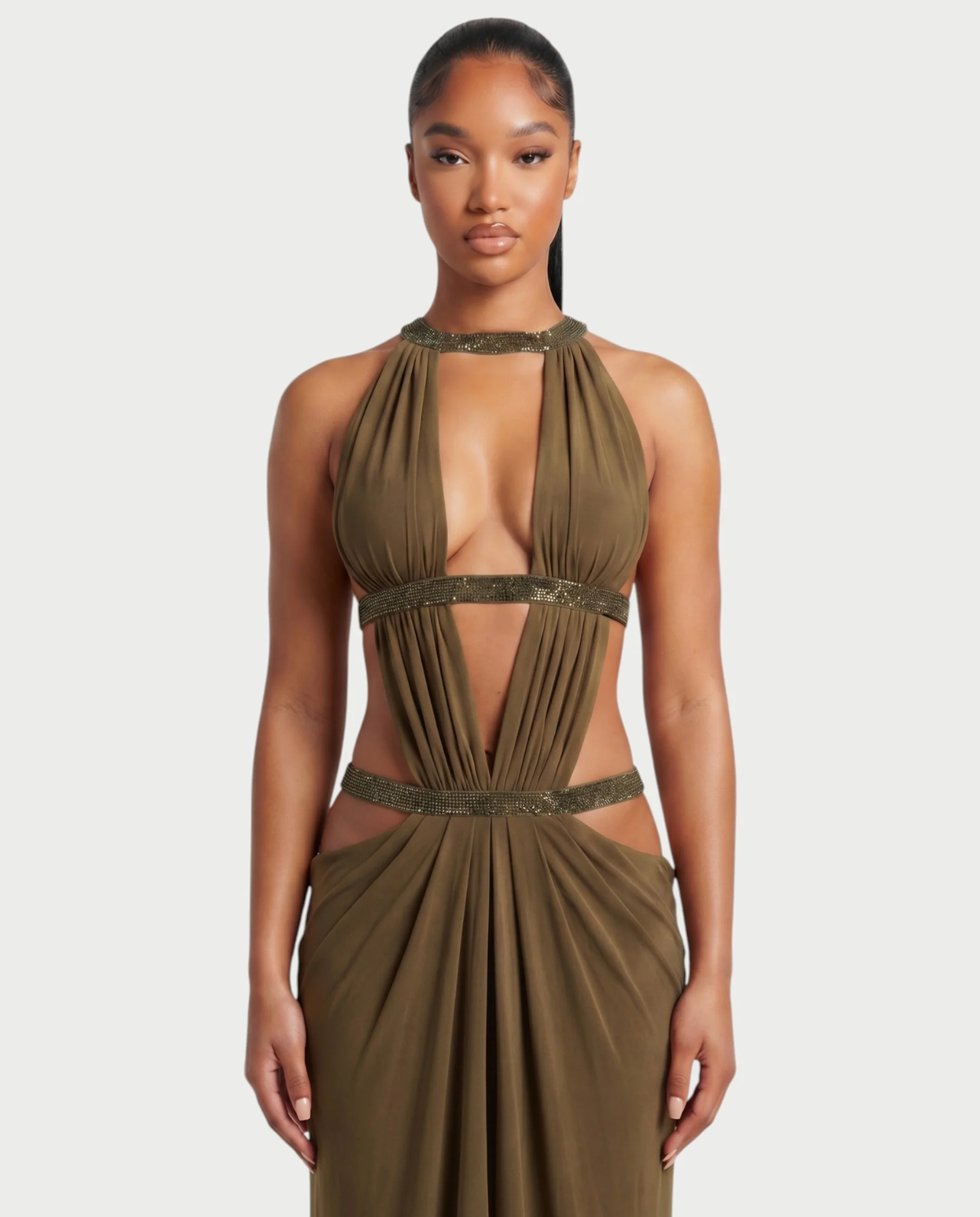 SOLEYA Cutout Halter Maxi Dress - Image 9