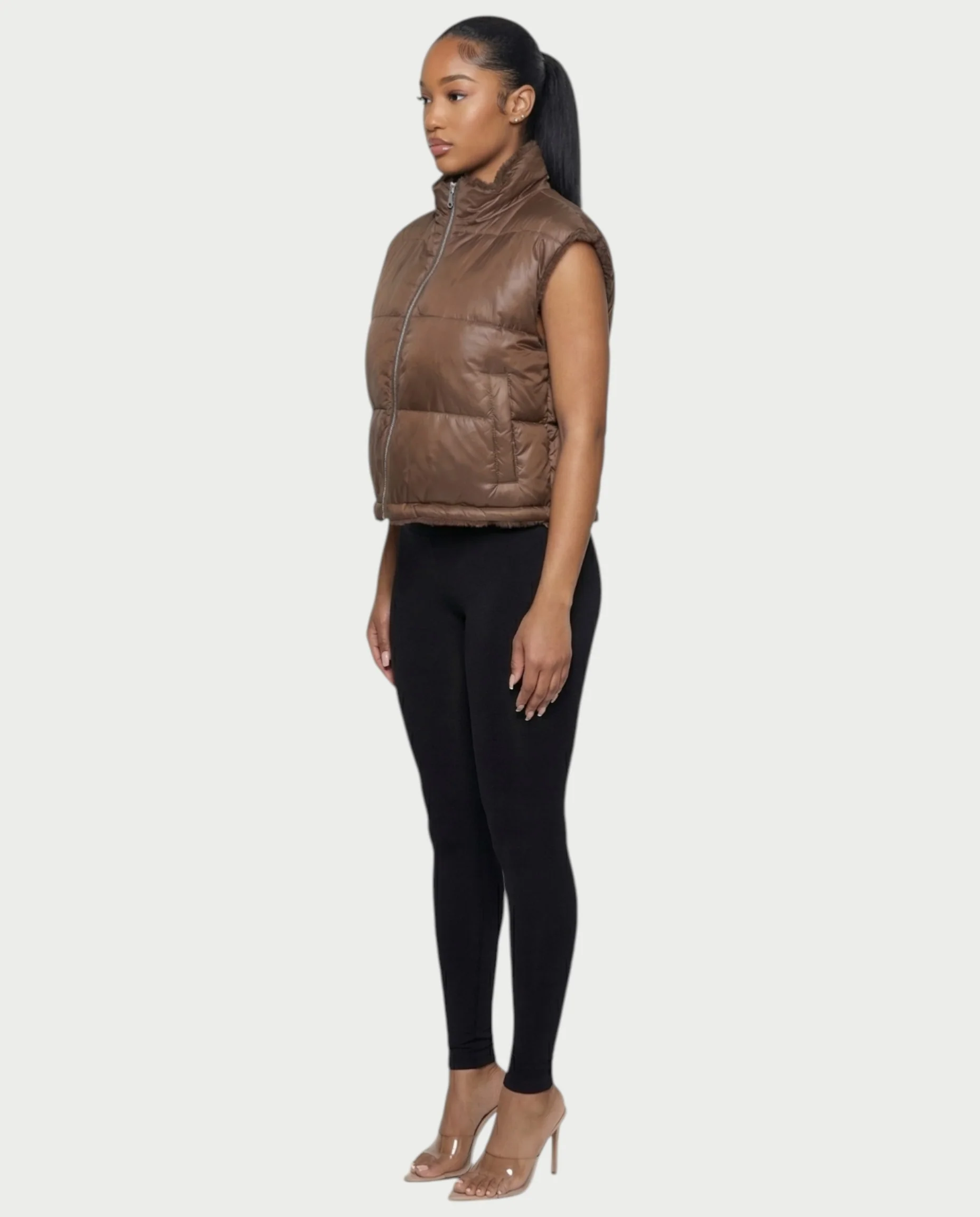 SONEYA Reversible Faux-Fur Puffer Vest - Image 8