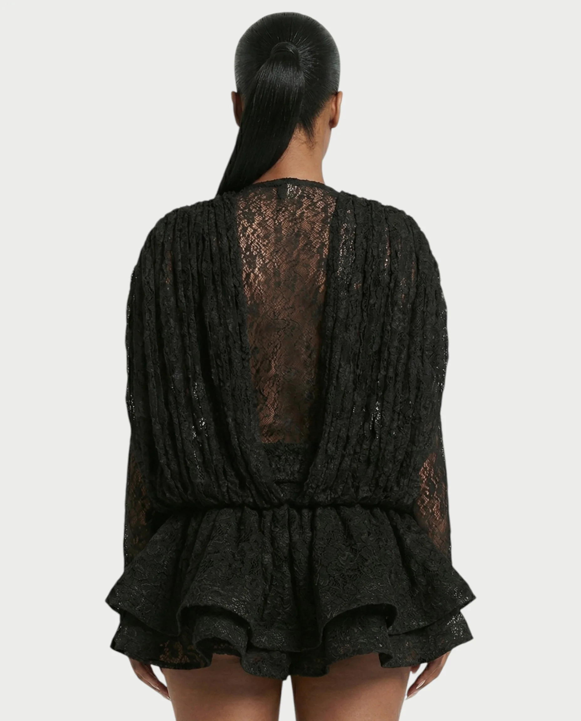 SORYA Lace Long Sleeve Mini Dress - Image 5