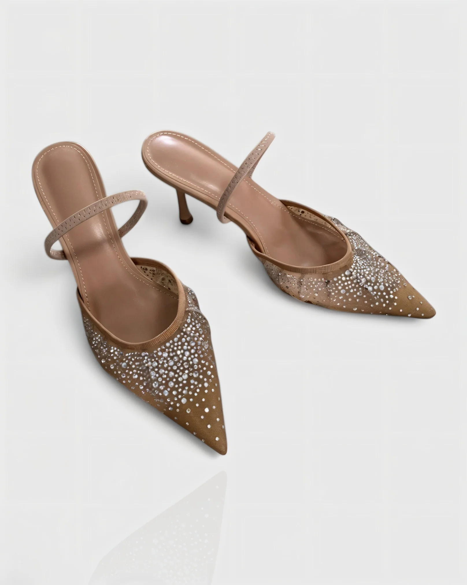 Sparkling Rhinestone Mesh Heels - Image 3