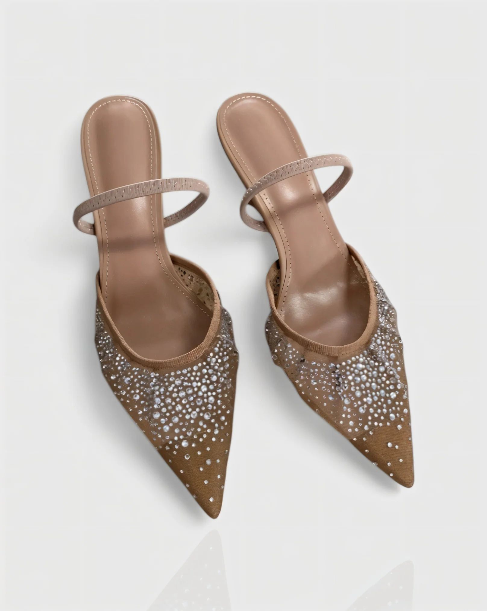 Sparkling Rhinestone Mesh Heels - Image 4