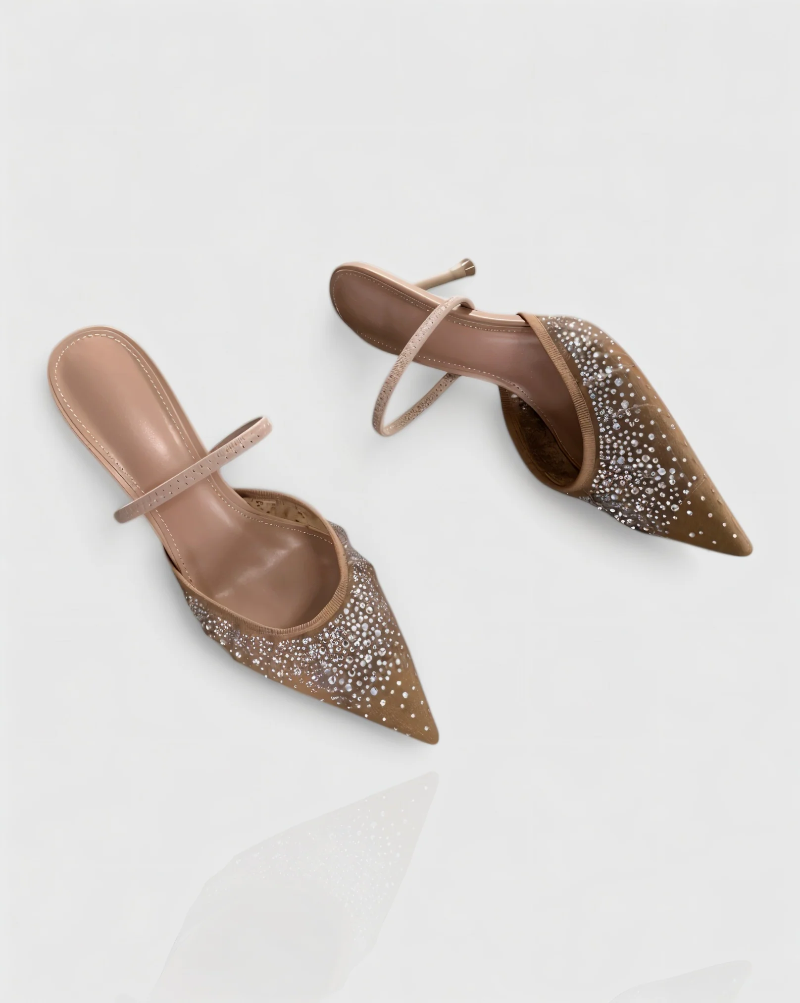 Sparkling Rhinestone Mesh Heels - Image 5