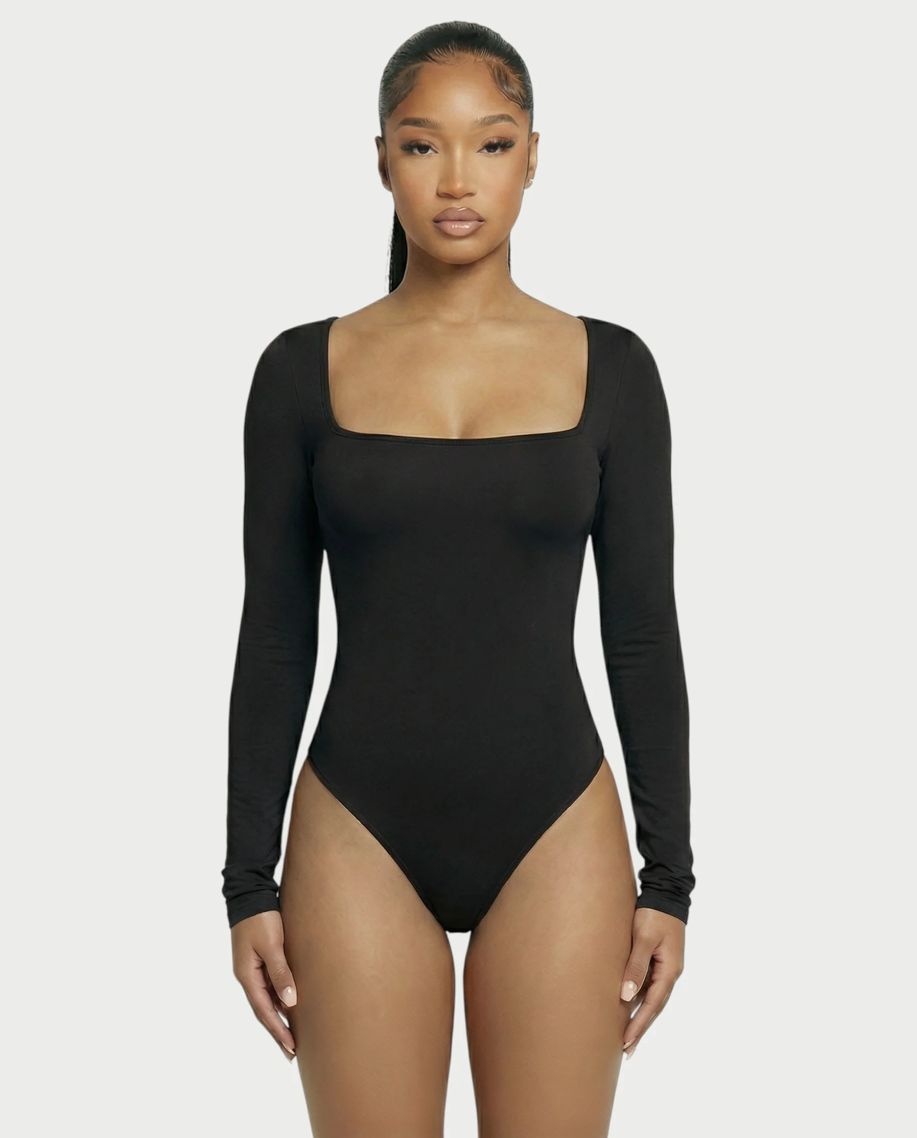Square Neck Long Sleeve Bodysuit - Image 11