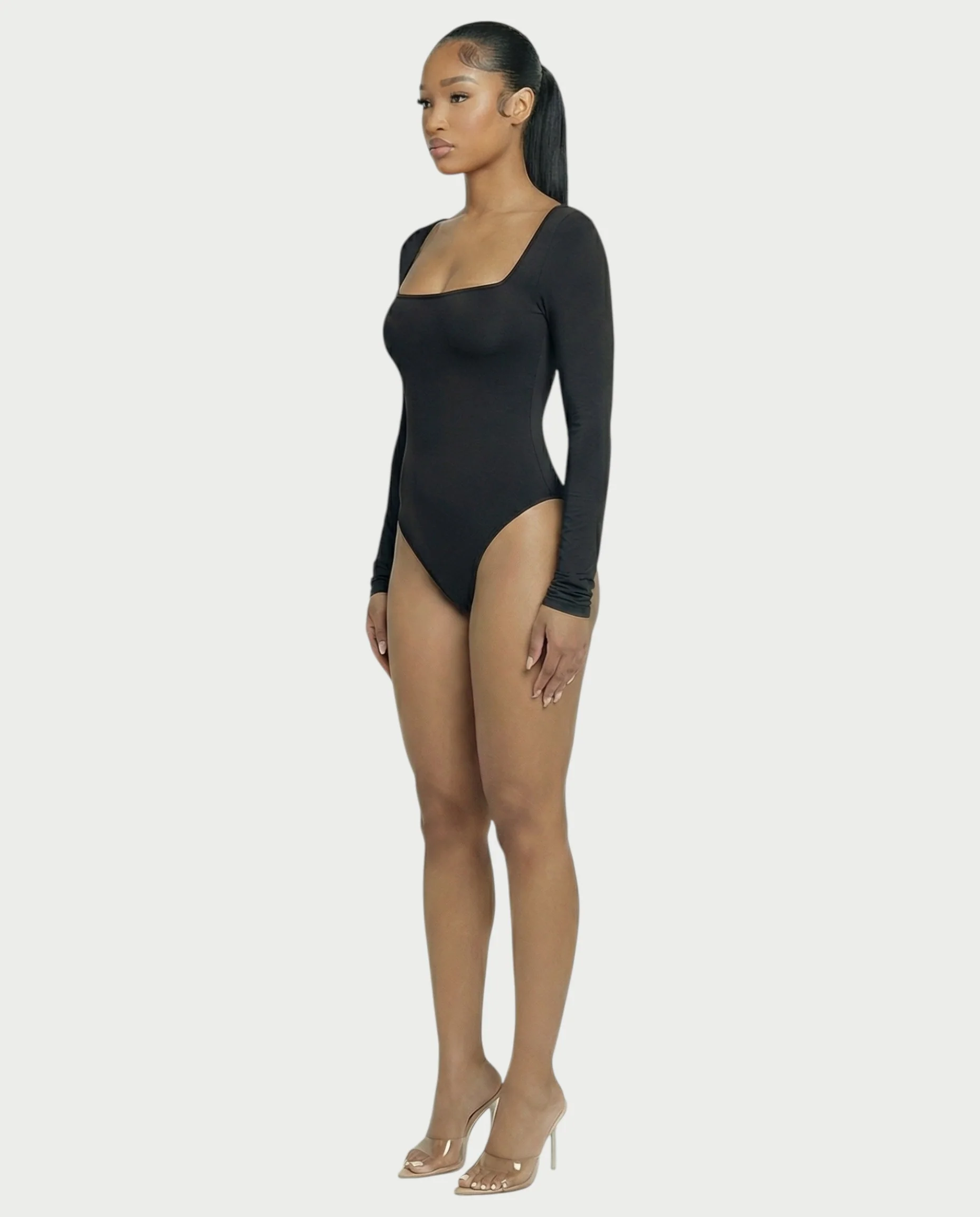 Square Neck Long Sleeve Bodysuit - Image 13
